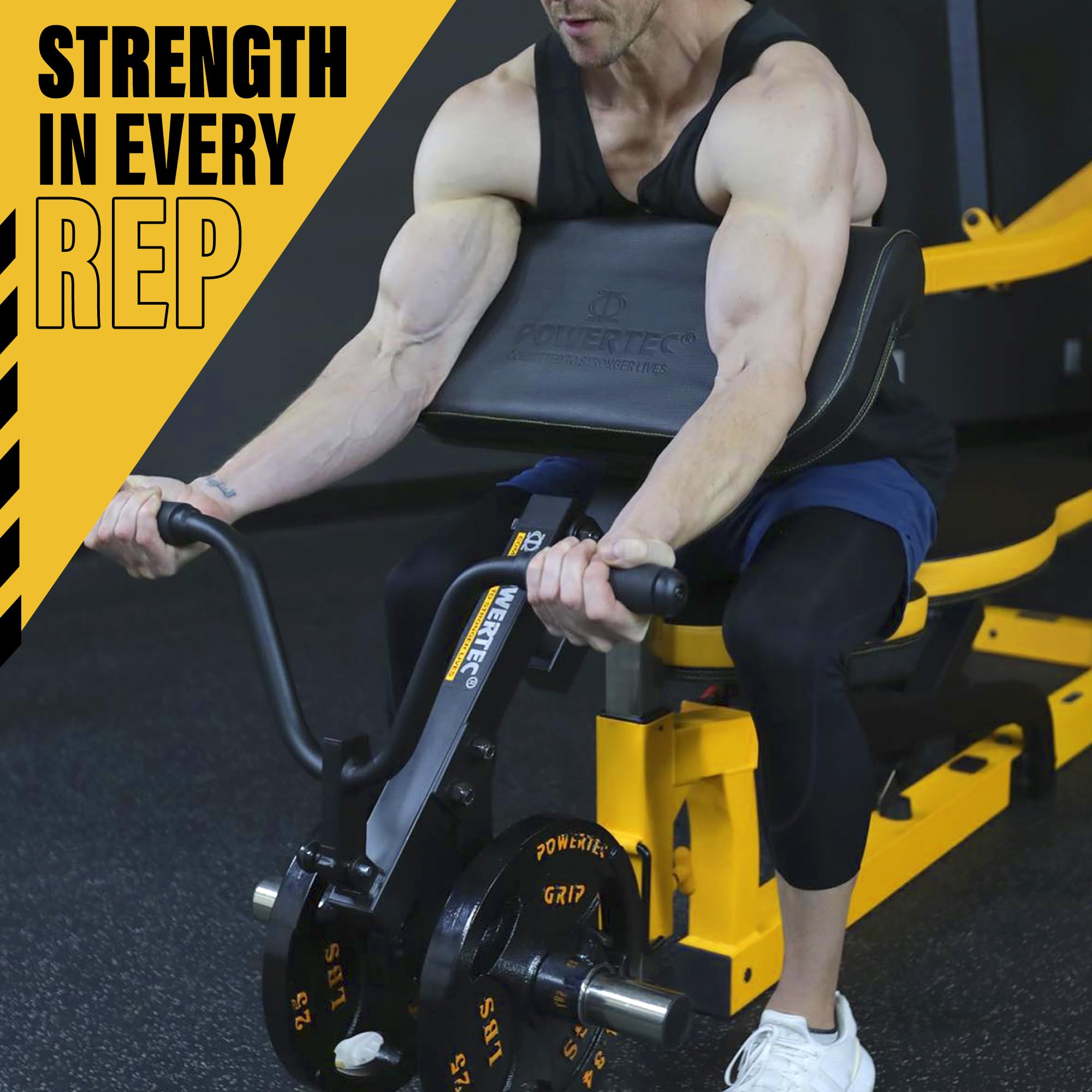 Powertec Fitness Workbench Curl Weight Machine Attachments - 200 lbs Capacity Bicep Curl Equipment for Powertec Workbenches - Premium Home Gym Accessories for Strength Training & Muscle Building