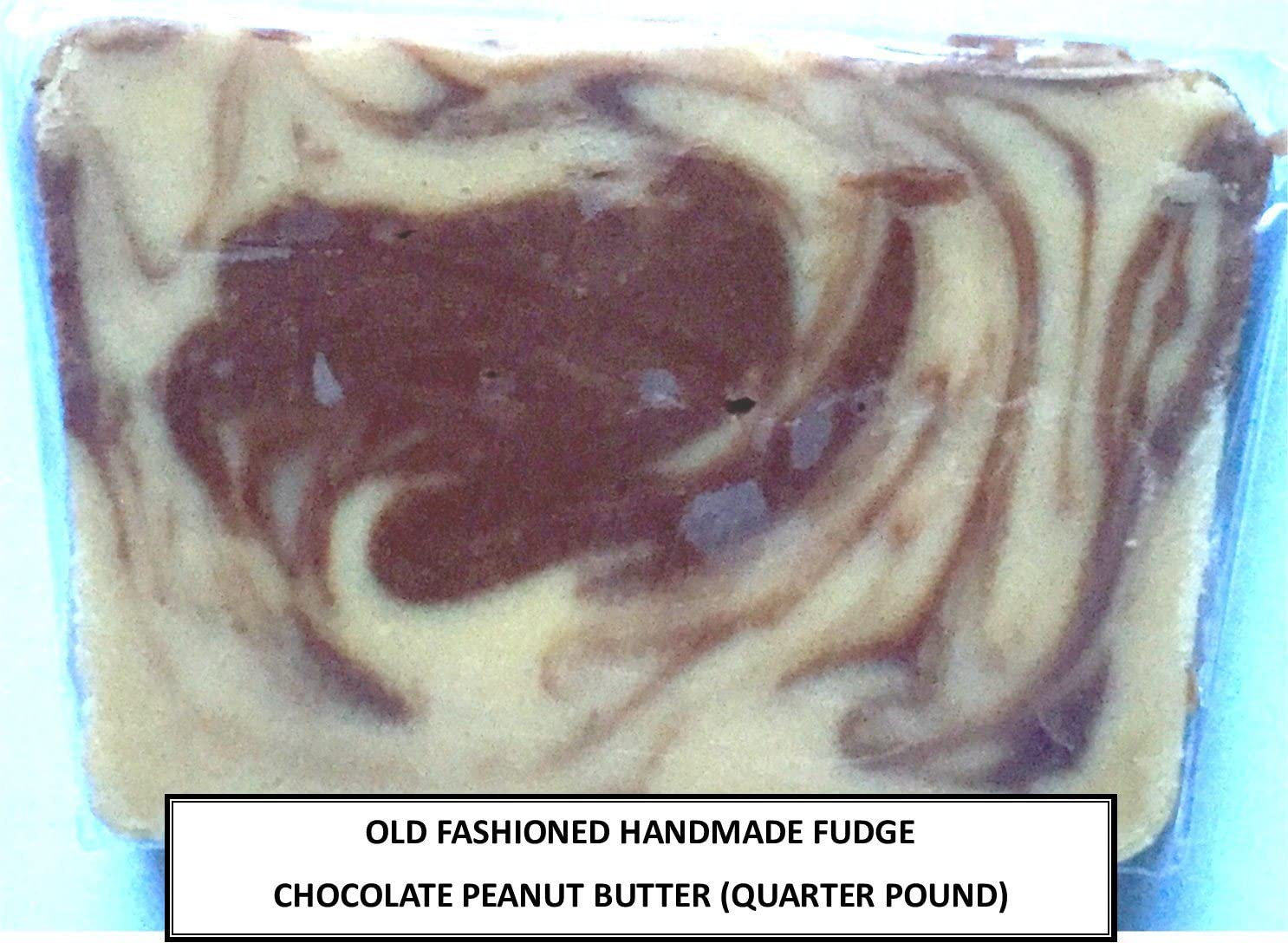 Handmade Chocolate Peanut Butter Fudge - Old Fashioned Kettle Cooked Creamy Smooth Candy (1/4 Pound) | Small Batch Made in USA, Individually Wrapped | Perfect for Gifts, Parties & Dessert Treats