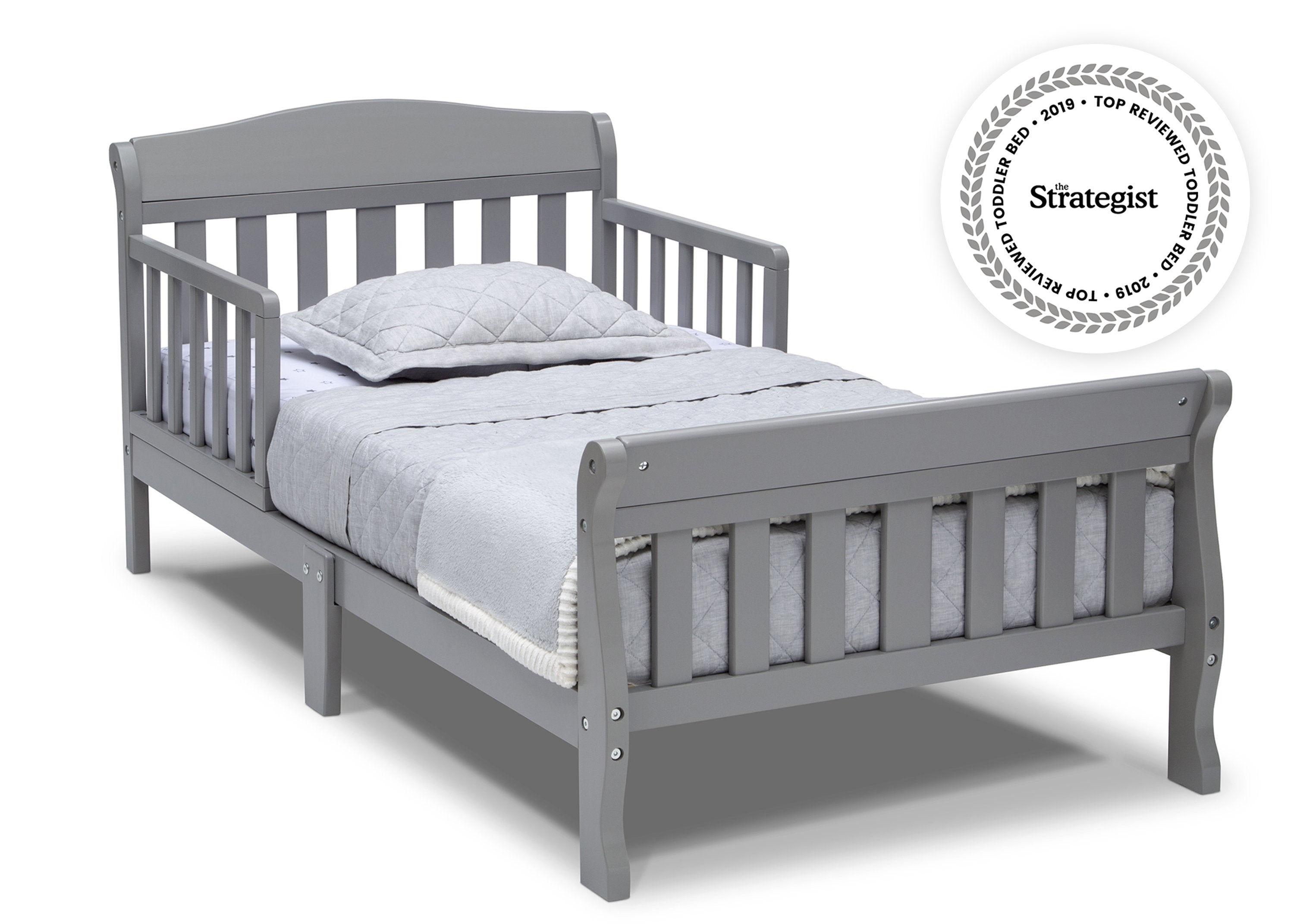Canton Toddler Bed for Kids - Safe & Comfortable Wooden Toddler Bed with Guardrails | Perfect for Nursery, Daycare & Transitioning from Crib to Big Kid Bed