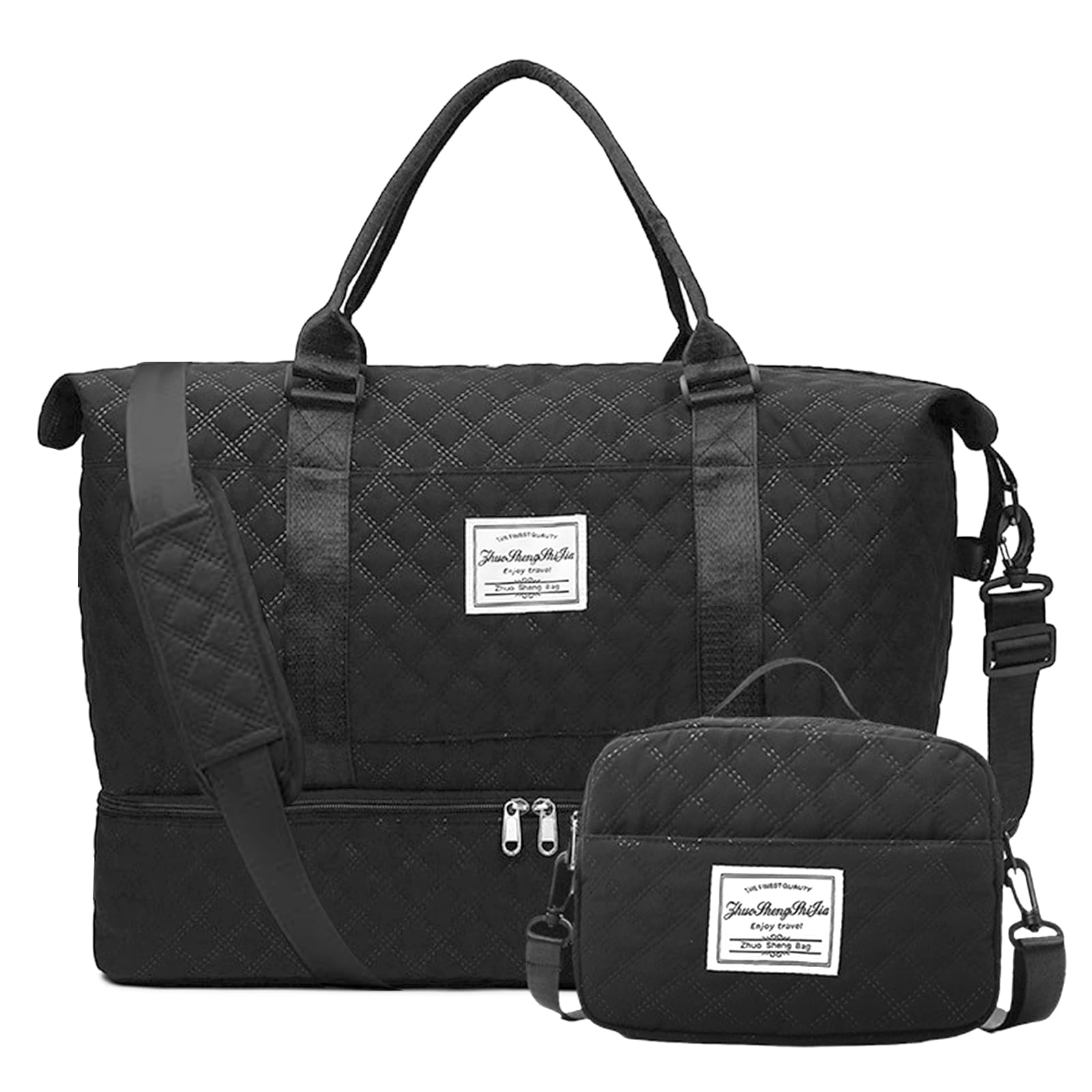 Women's Weekender Duffle Bag with Shoe Compartment - Gym & Travel Carry On for Overnight Trips