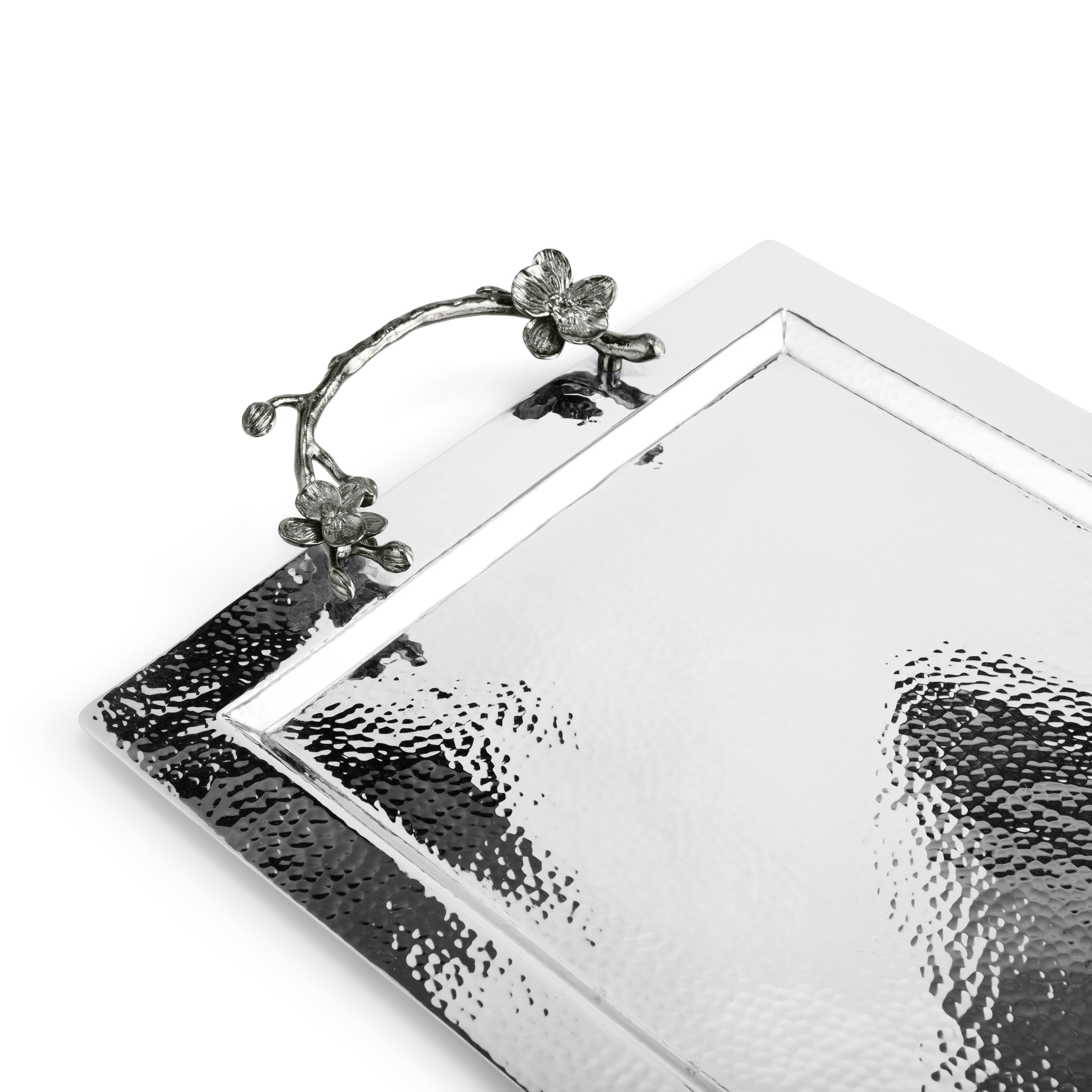 Elegant Black Orchid Serving Tray - Stylish Wooden Tray for Tea, Coffee, Breakfast in Bed, Party Snacks & Home Decor - Perfect for Entertaining & Gift Giving