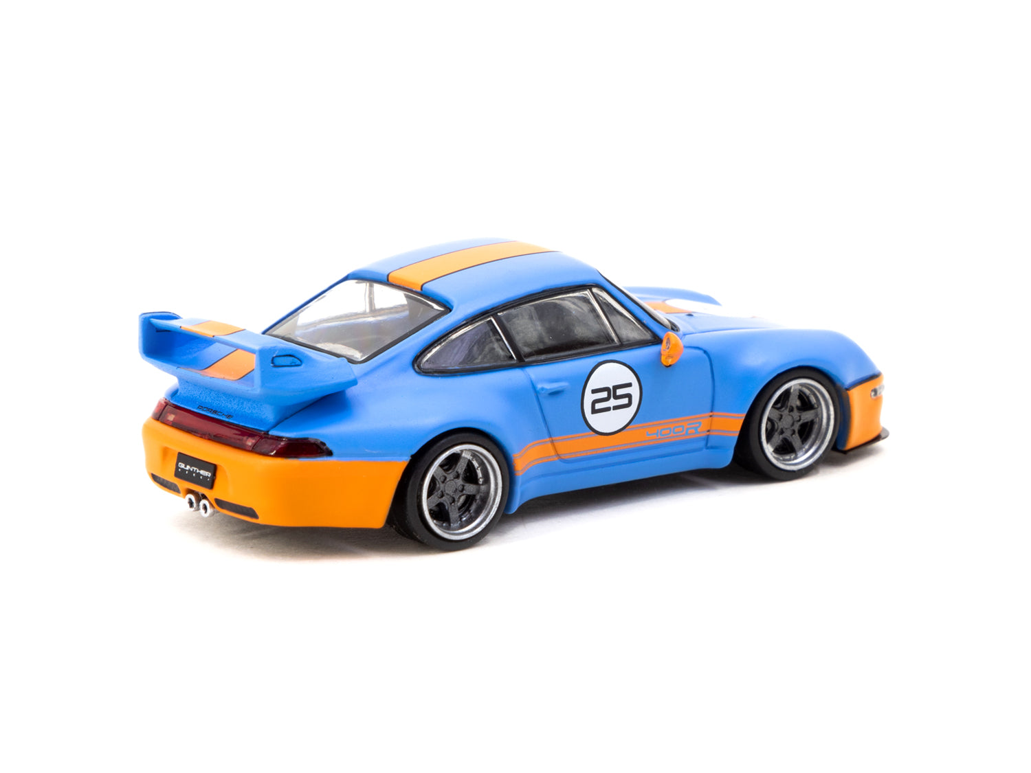 Tarmac Works 1/64 Porsche 993 Remastered By Gunther Werks Diecast Model Car - Blue & Orange - Hobby64 Collection - Perfect for Display, Collecting, and Racing Scenes