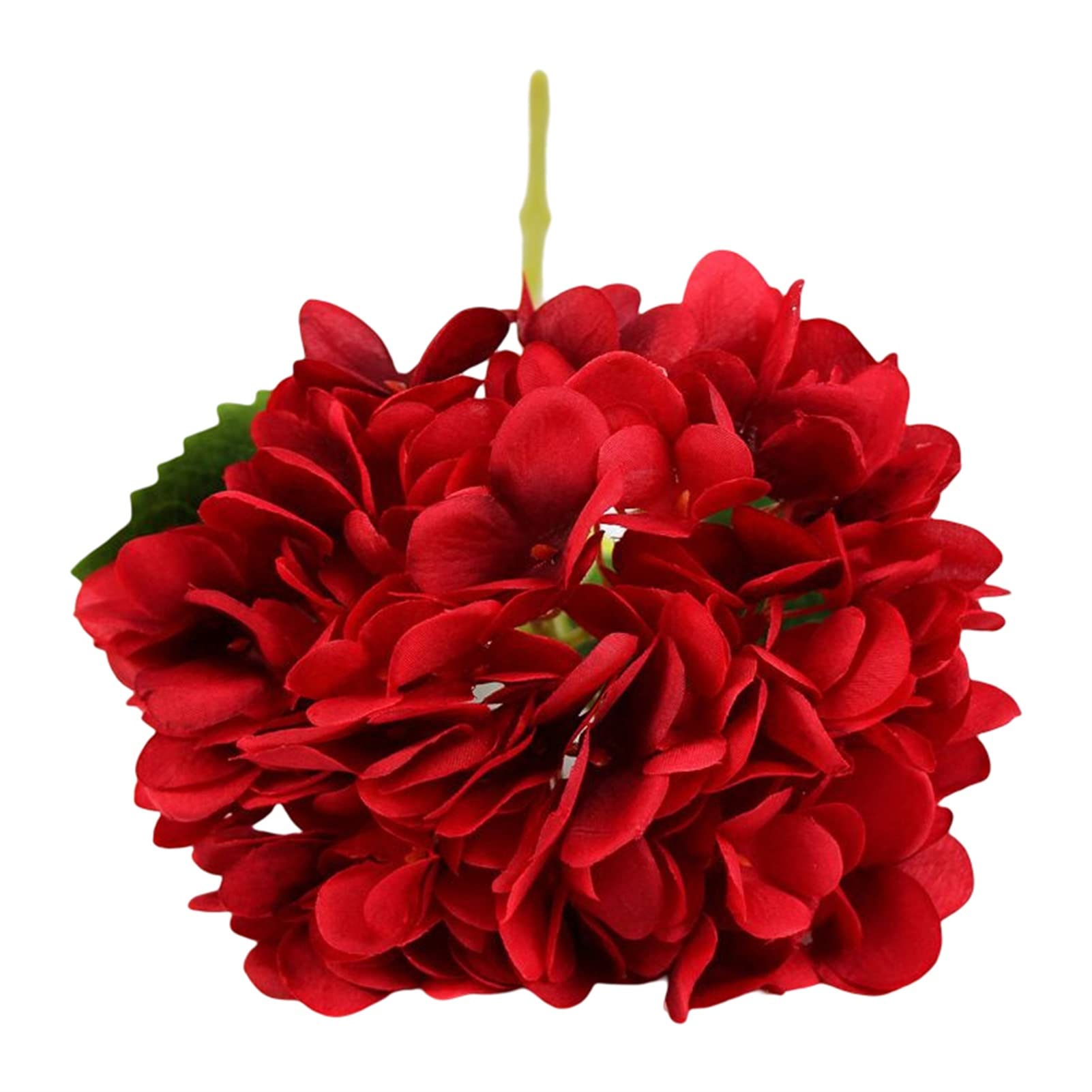 Realistic Artificial Hydrangea Flowers - Long Stem Fake Plants with Large Green Leaves for Home Decor, Wedding, Office, and Party Decoration