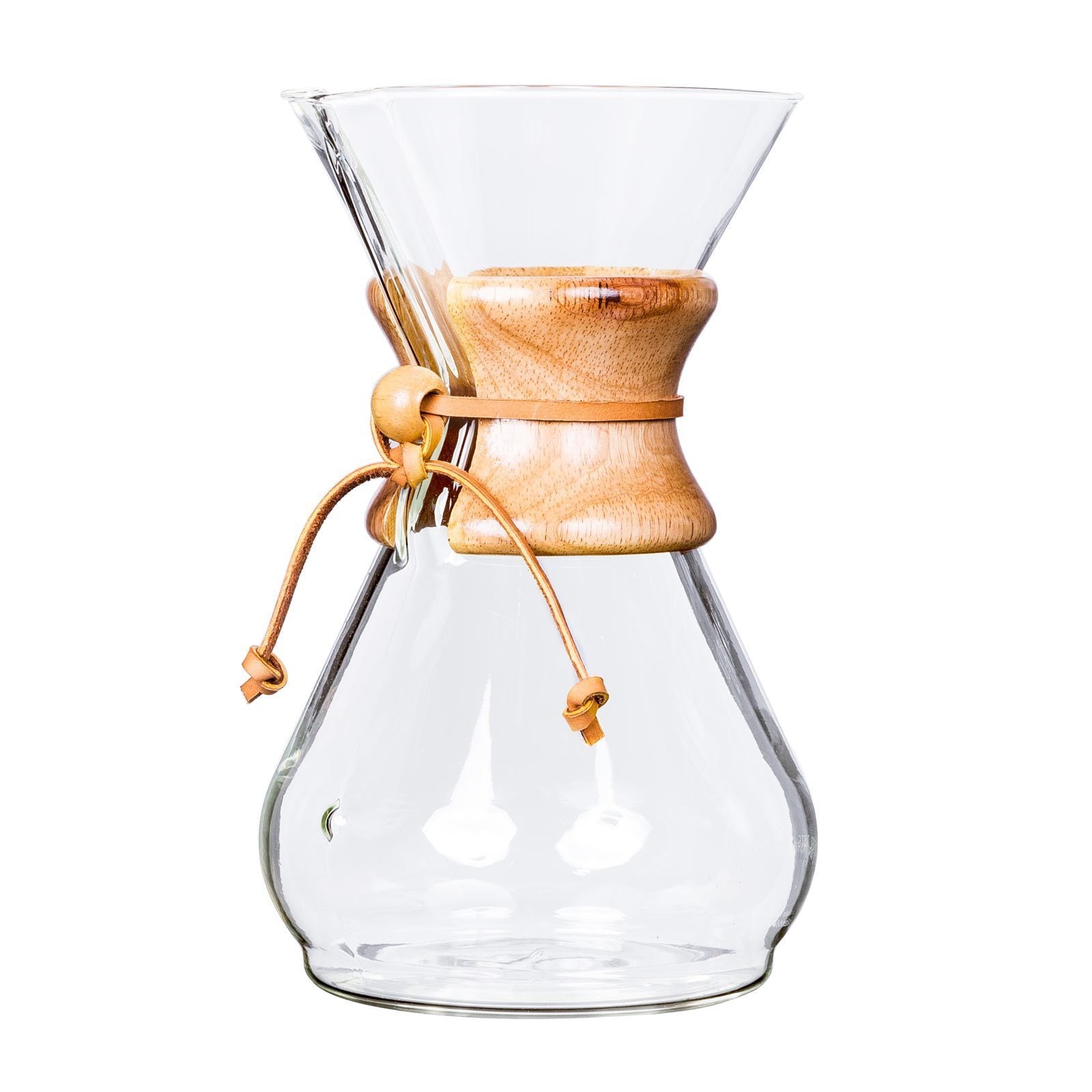 Chemex Classic Series 8-Cup Pour-Over Coffee Maker - Glass Carafe with Wood Collar & Leather Tie - Perfect for Home Brewing, Office Use & Specialty Coffee Shops