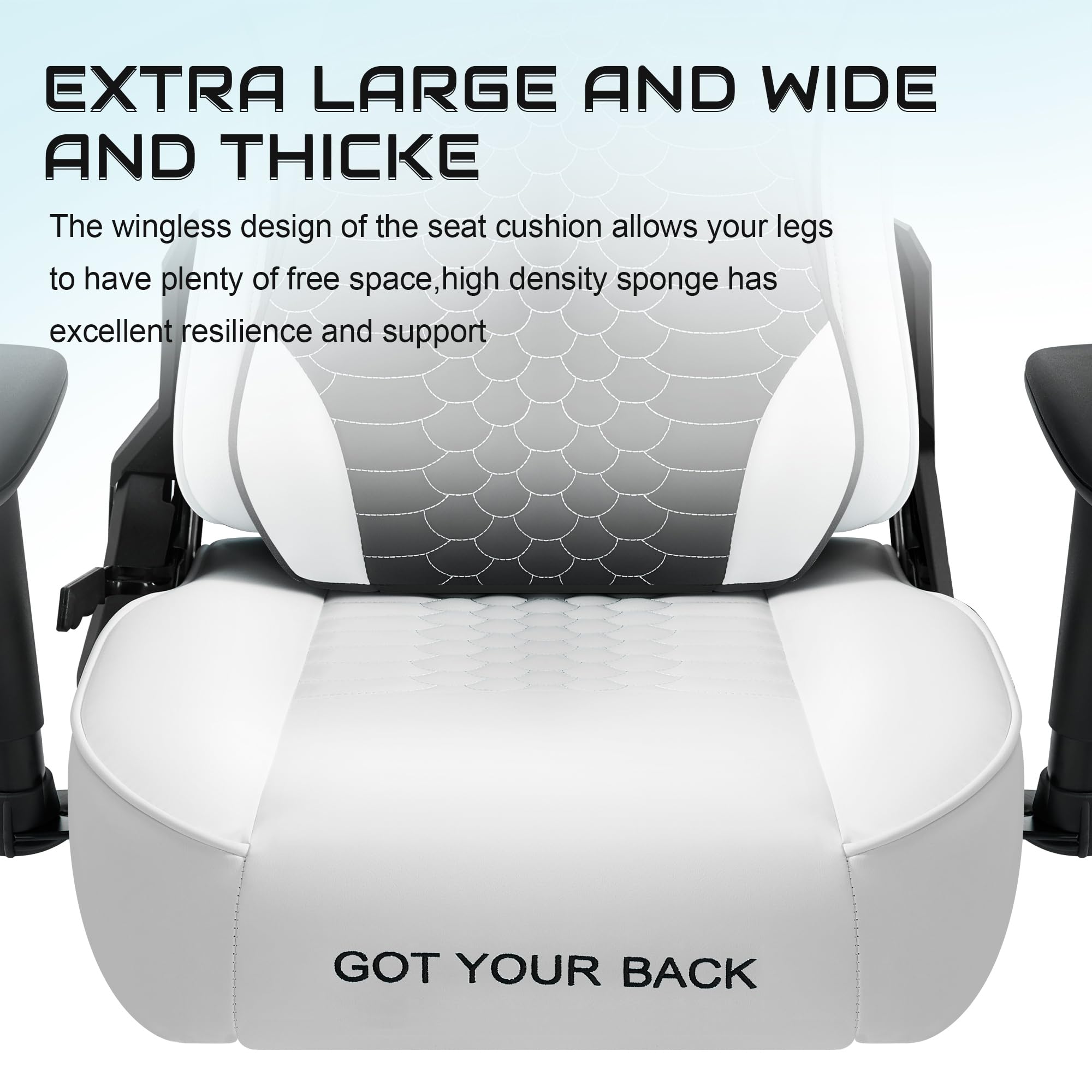 Ergonomic Gaming Chair with Lumbar Support - High Back Office Computer Chair for Adults & Teens, Swivel Rolling Desk Chair with Headrest, 450 lbs Weight Capacity (White) - Perfect for Home Office, Gaming Setup & Workstation