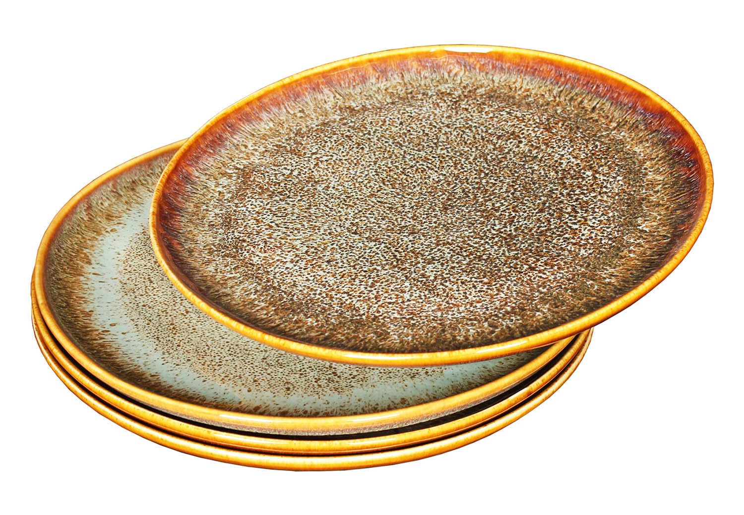 Premium 10-Inch Round Ceramic Dinner Plates Set of 4 - Microwave & Dishwasher Safe, Scratch-Resistant Porcelain Dishware for Everyday Meals, Parties & Entertaining - Elegant Kitchen Serving Dishes for Lunch, Dinner & Snacks