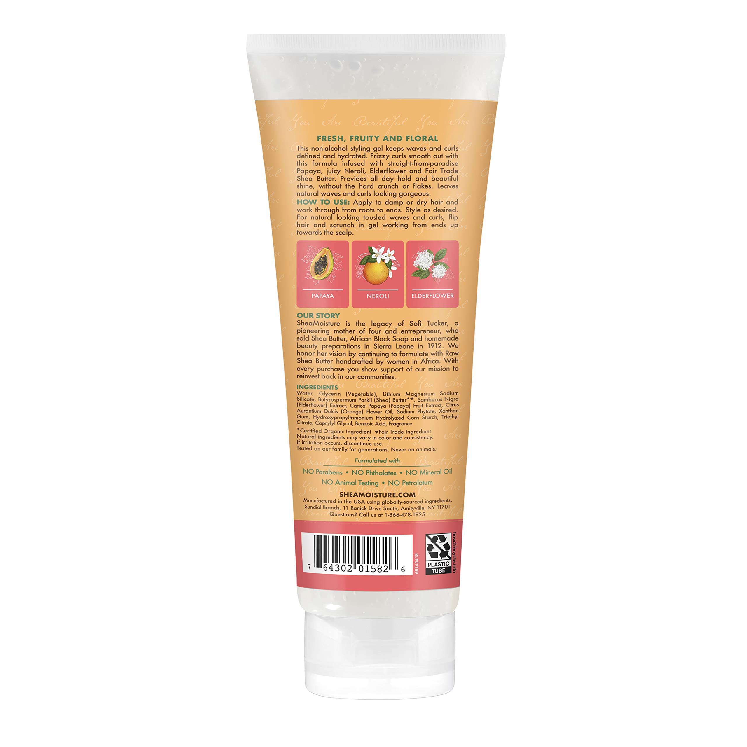 SheaMoisture Frizz Control Styling Gel for Curly Hair - Alcohol Free Hair Gel with Papaya & Neroli Extract, 8 oz | Hydrating & Defining Curls for Natural Hair Care | Perfect for Daily Styling & Taming Frizz