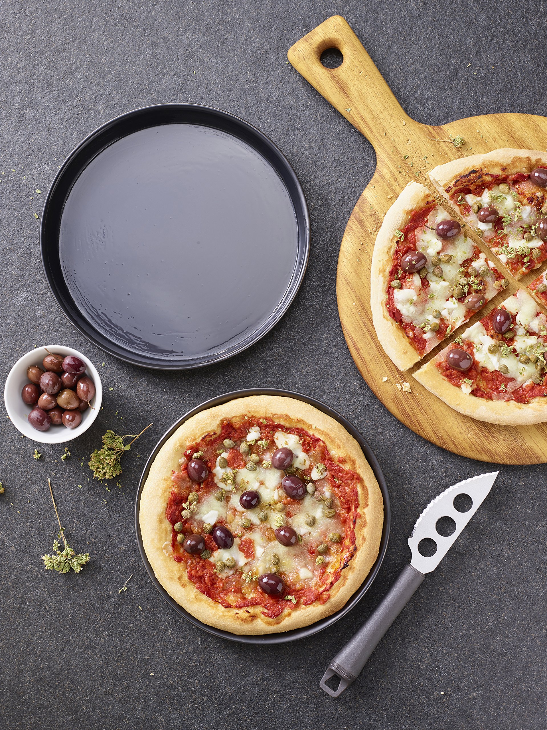 Premium 12-Inch Blue Cast Iron Pizza Pan - Heavy Duty, Non-Stick & Oven Safe - Perfect for Homemade Pizza, Baking & Roasting - Ideal for Home Kitchens, Restaurants & Outdoor Cooking