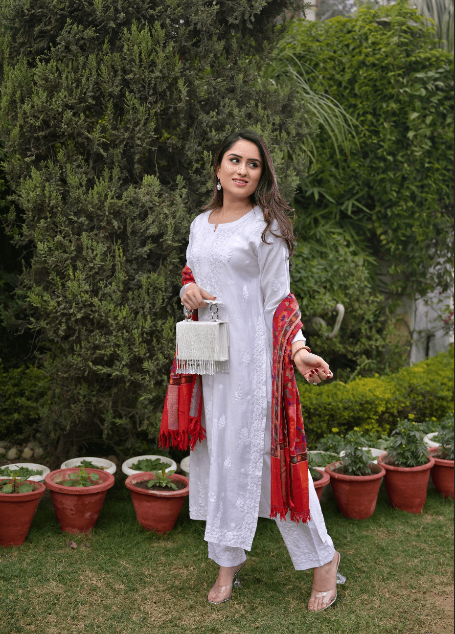 Nikita Noor House Kari Chanderi Silk Long Kurta for Women | Elegant Indian Traditional Dress for Festivals, Weddings & Special Occasions