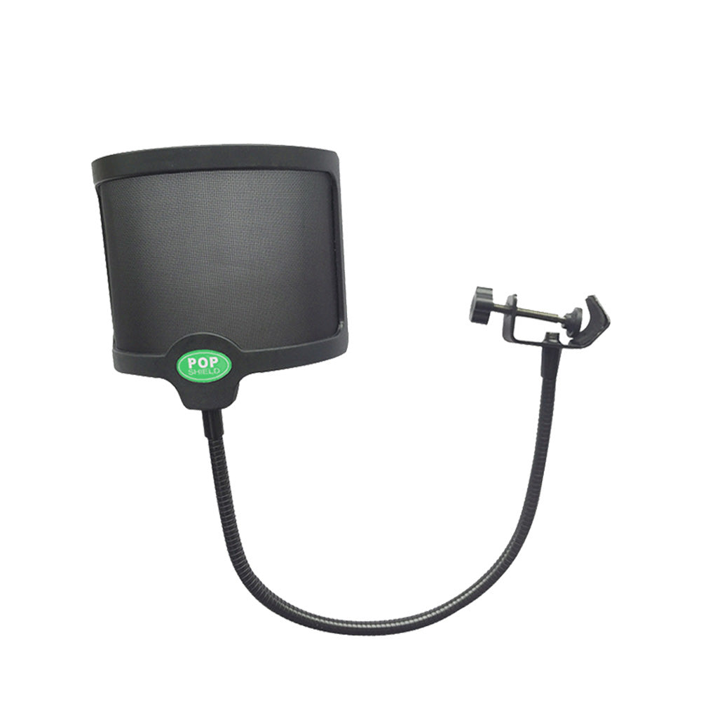 Professional Pop Filter U Windscreen - Double Layer Metal Mesh Microphone Shield for Studio Recording, Podcasting & Live Streaming - Reduce Plosives & Background Noise
