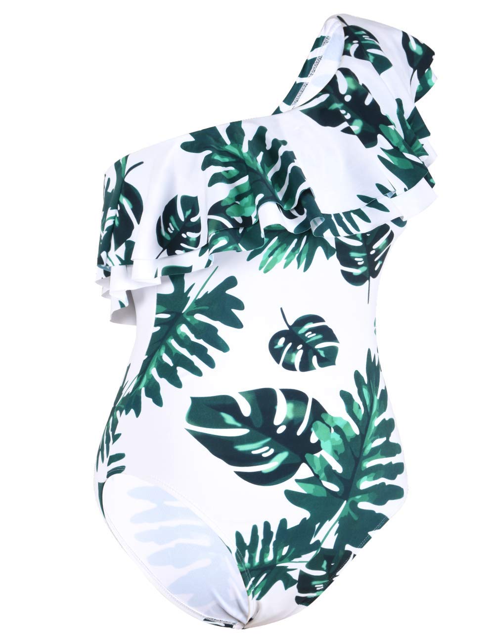 Hilor One Shoulder Swimwear - Ruffled One Piece Bathing Suit for Women | Beach & Pool Party