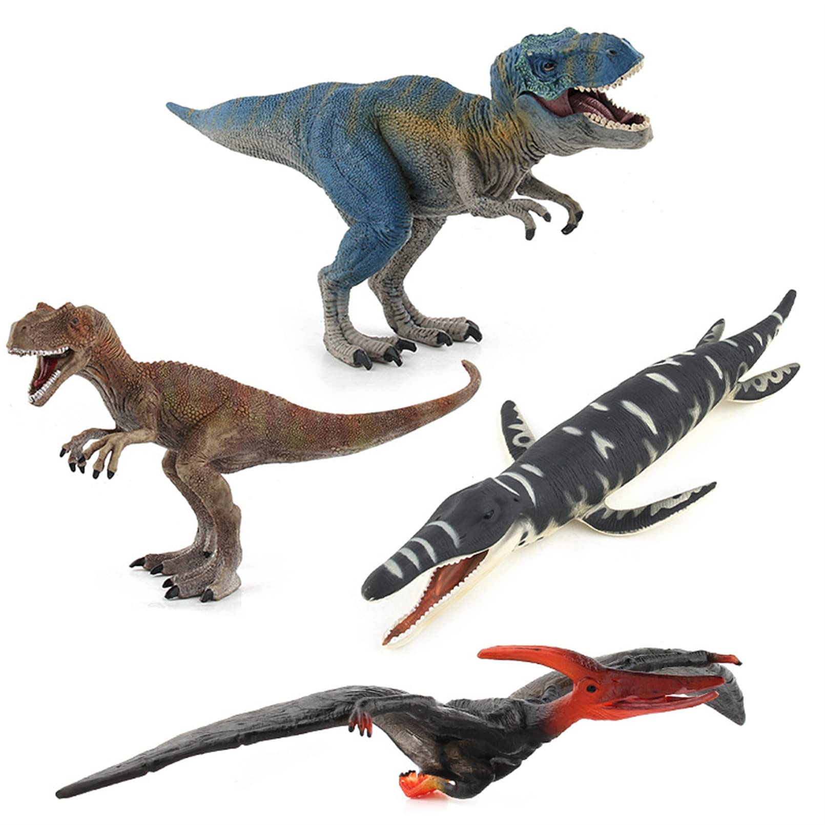 YRYR 4Pcs Realistic Pteranodon Dinosaur Action Figures - Jurassic World Flying Dino Toys, Pterosaur Model Set for Kids Birthday Party Cake Toppers | STEM Educational Toys, Dinosaur Party Decorations, Collectible Gift for Boys & Girls
