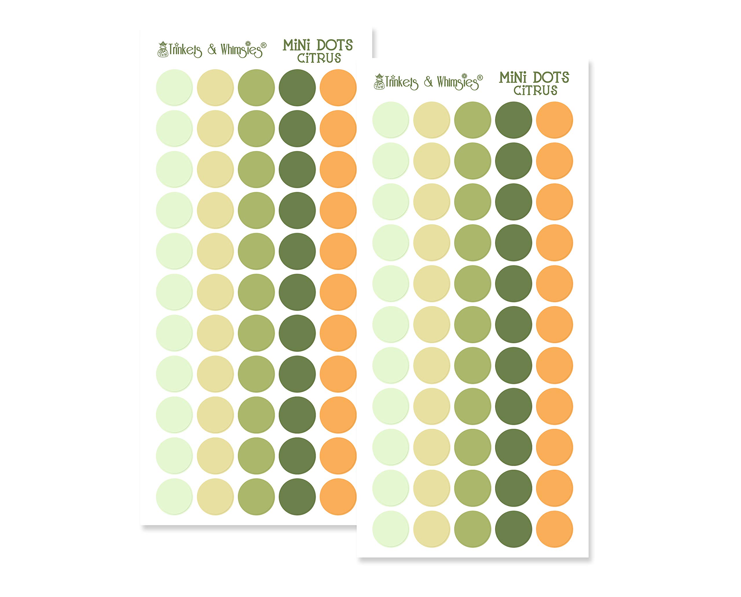 Colorful Mini Dots Planner Stickers - Citrus for Journals & Planners
