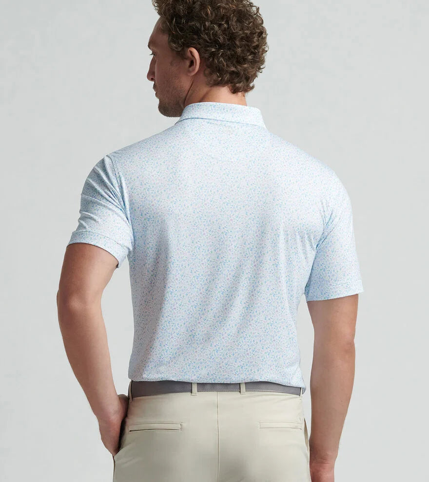 Peter Millar Men's Island Jammin Performance Jersey Polo Shirt - Moisture Wicking, Breathable & Comfortable Golf & Casual Wear - White