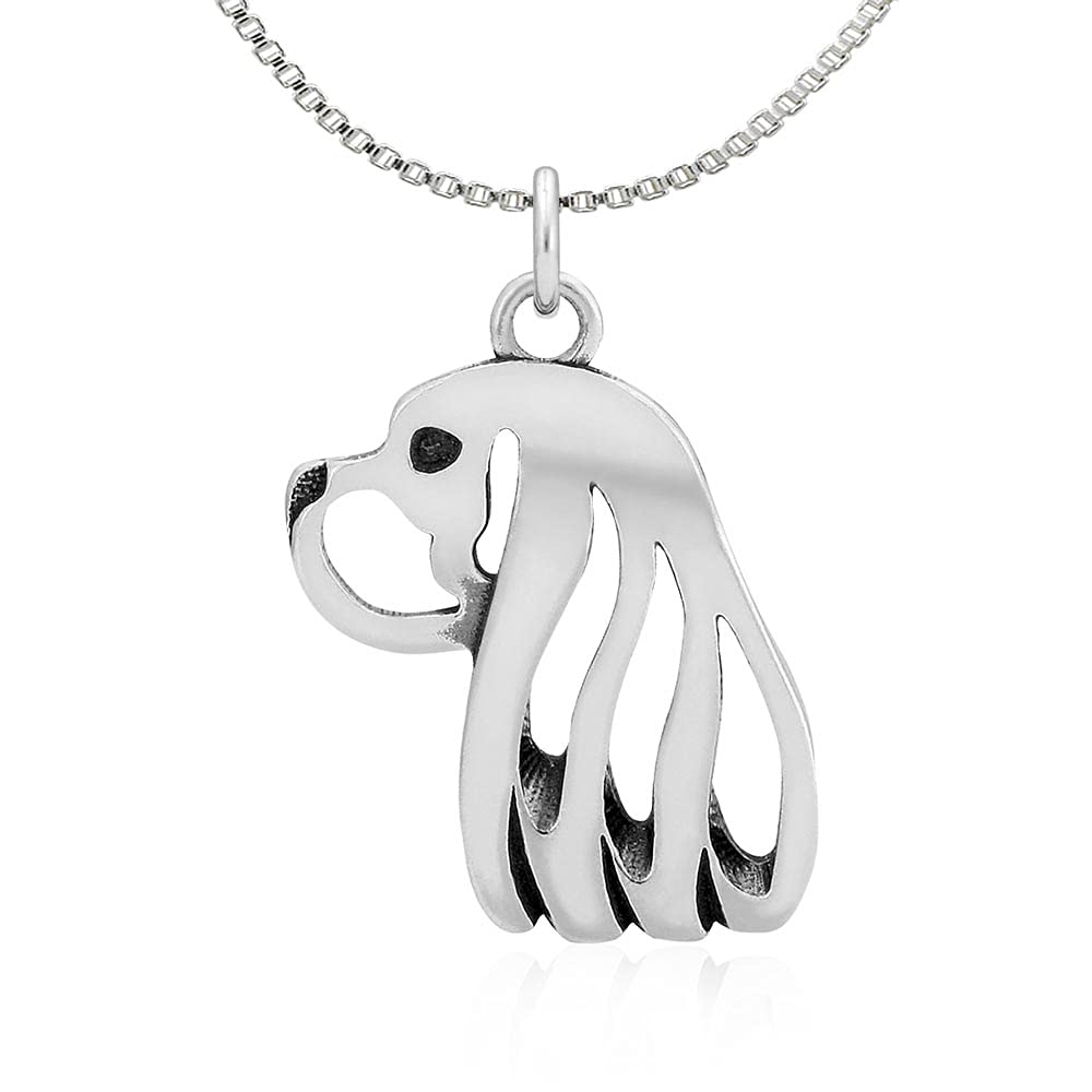 Sterling Silver Cavalier King Charles Spaniel Pendant Necklace - Elegant Dog Lover Jewelry & Gift for Women - Perfect for Birthdays, Anniversaries & Pet Memorials