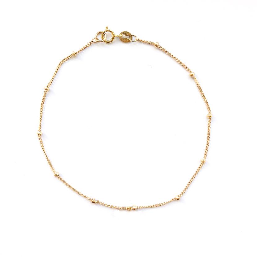14K Gold Bead Chain Bracelet for Women - Elegant Minimalist Jewelry Gift for Birthday, Anniversary & Everyday Wear
