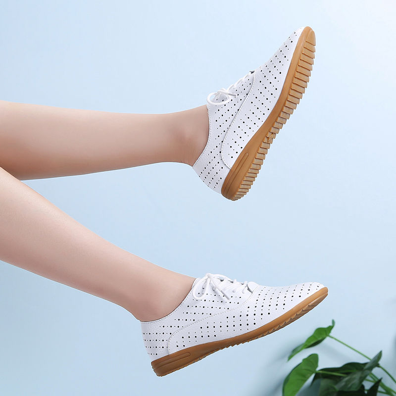 Women's Comfortable Oxford Ballerina Flats - Breathable Slip-On Loafers for Work, Travel & Casual Wear
