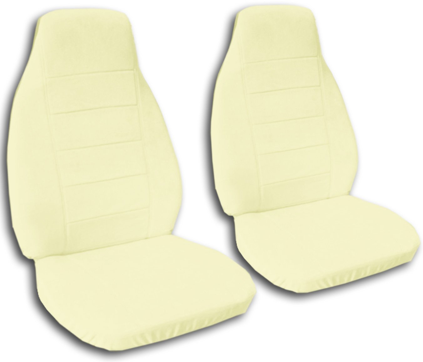 Premium Universal Solid Color Car Seat Covers - Cream - Front Bucket Seat Design with Airbag, Seat Belt & Armrest Compatibility (22 Color Options) | Perfect for Daily Commute, Road Trips & Vehicle Protection