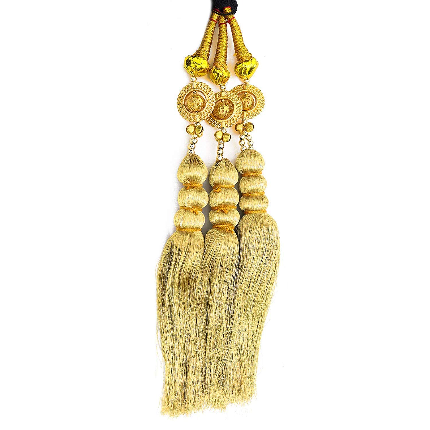Paradise® Tassel Hair Extensions for Women & Girls - Golden Pearl Hair Parandi for Braiding | Perfect for Weddings, Parties & Special Occasions