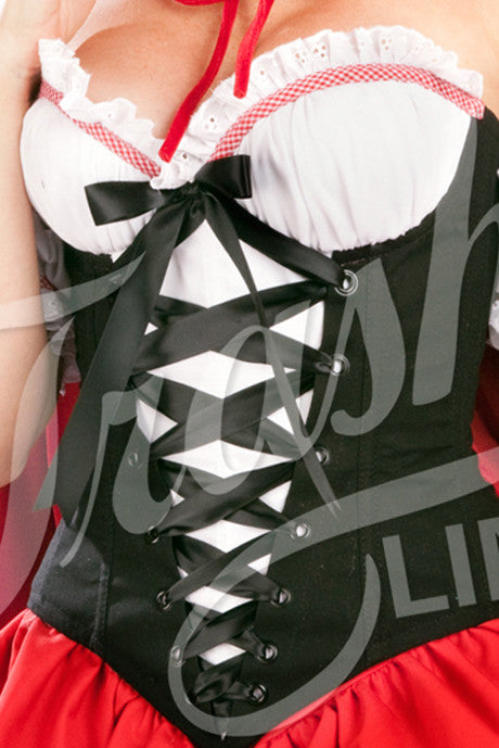 Bridgette Red Riding Hood Corset - Sexy Gothic Lingerie for Women | Perfect for Halloween, Cosplay & Burlesque Shows