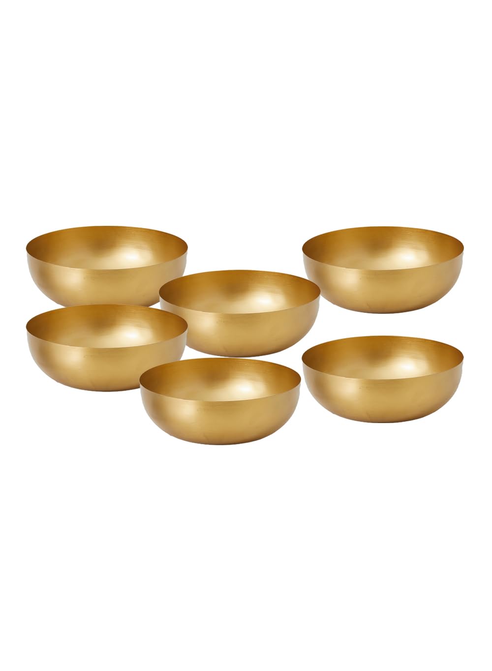 Vintage Gold Decorative Iron Bowl Set of 6 - 12