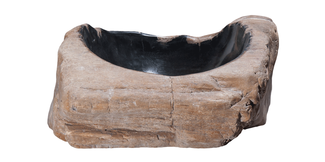 Natural Petrified Wood Bathroom Sink - 17