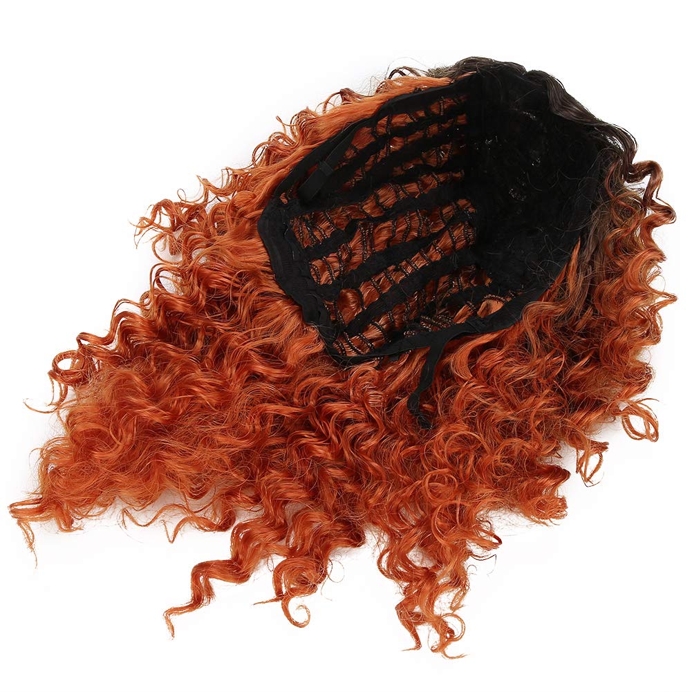 Gradient Brown Curly Wavy Wig - Mid-Length Synthetic Hair with Small Curls for Halloween & Christmas Costumes | Perfect for Cosplay, Parties, and Daily Fashion