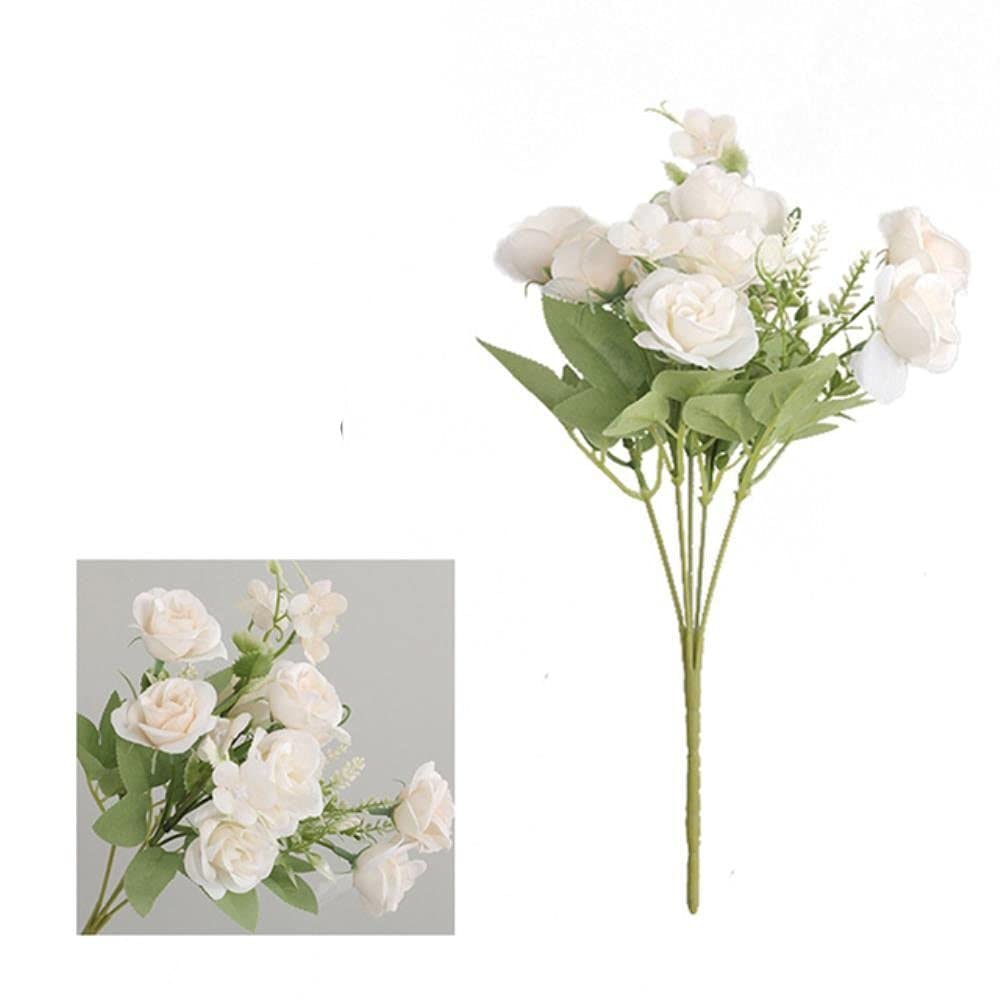 UV Resistant Artificial Silk Rose Bouquet - Realistic Champagne Roses for Outdoor & Indoor Decor, Wedding Centerpieces, Party DIY, Home Table Arrangements - Perfect for Weddings, Events, and Home Decoration