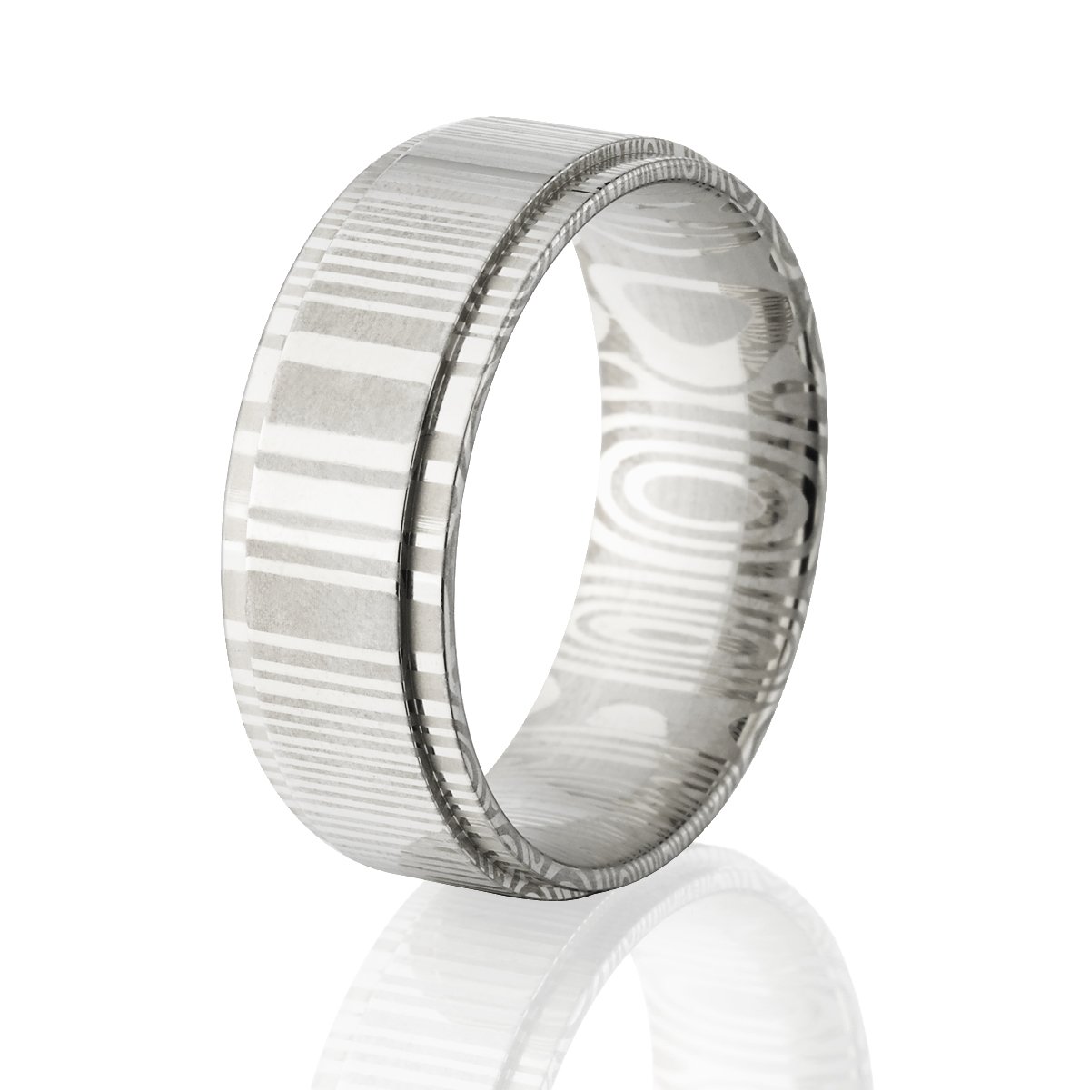 Premium Damascus Steel Men's Wedding Rings - Handcrafted Forged Wedding Bands for Men - Perfect for Engagements, Anniversaries & Special Occasions