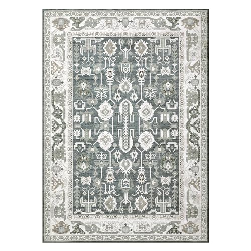 GARVEE 2'x3' Washable Moroccan Boho Rug - Non-Slip Low Profile Area Carpet for Living Room, Bedroom & Dorm Decor