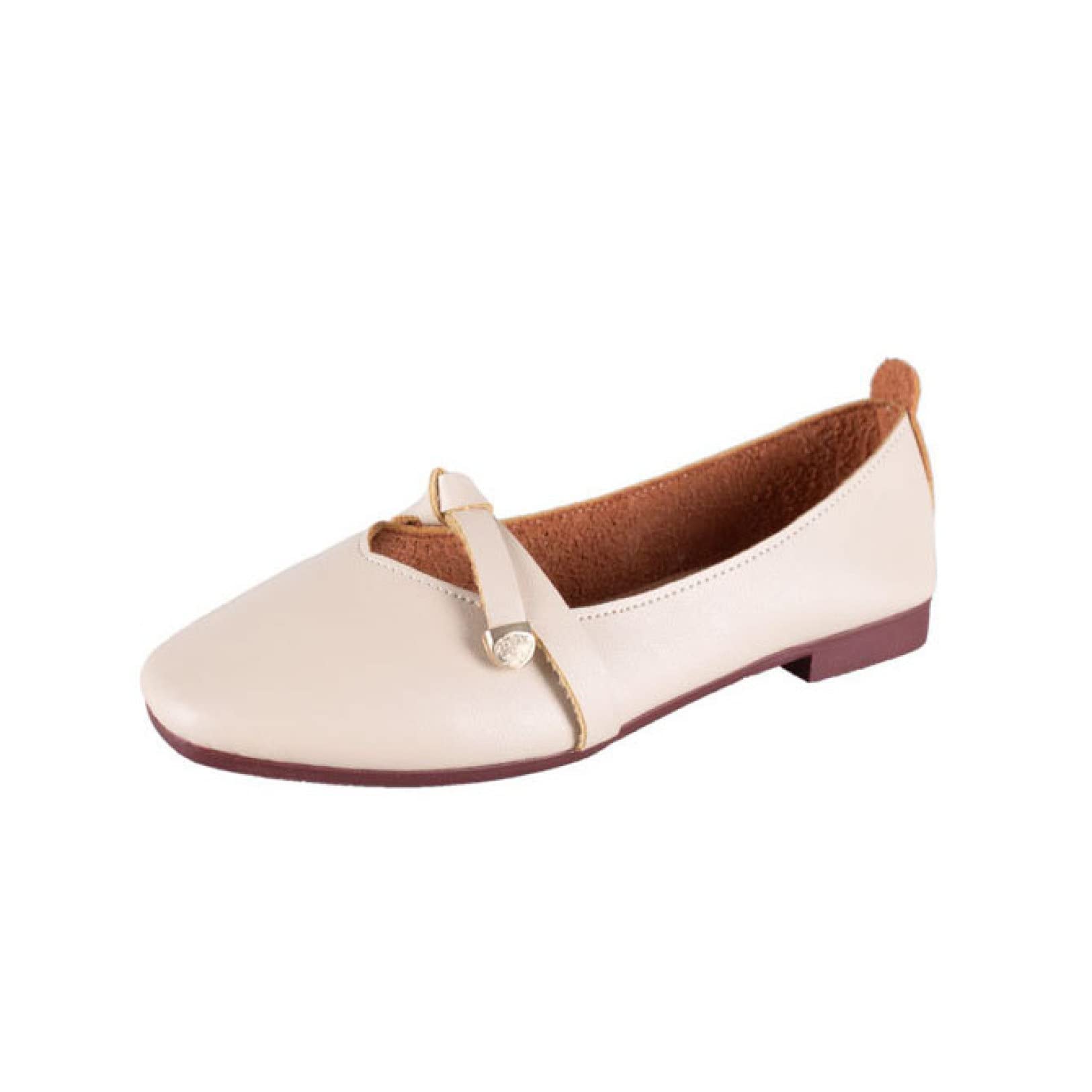 Women's Lightweight PU Square Toe Loafers - Stylish Bow-Knot Slip-On Flats for Everyday Wear | Perfect for Office, Casual Outings & Travel
