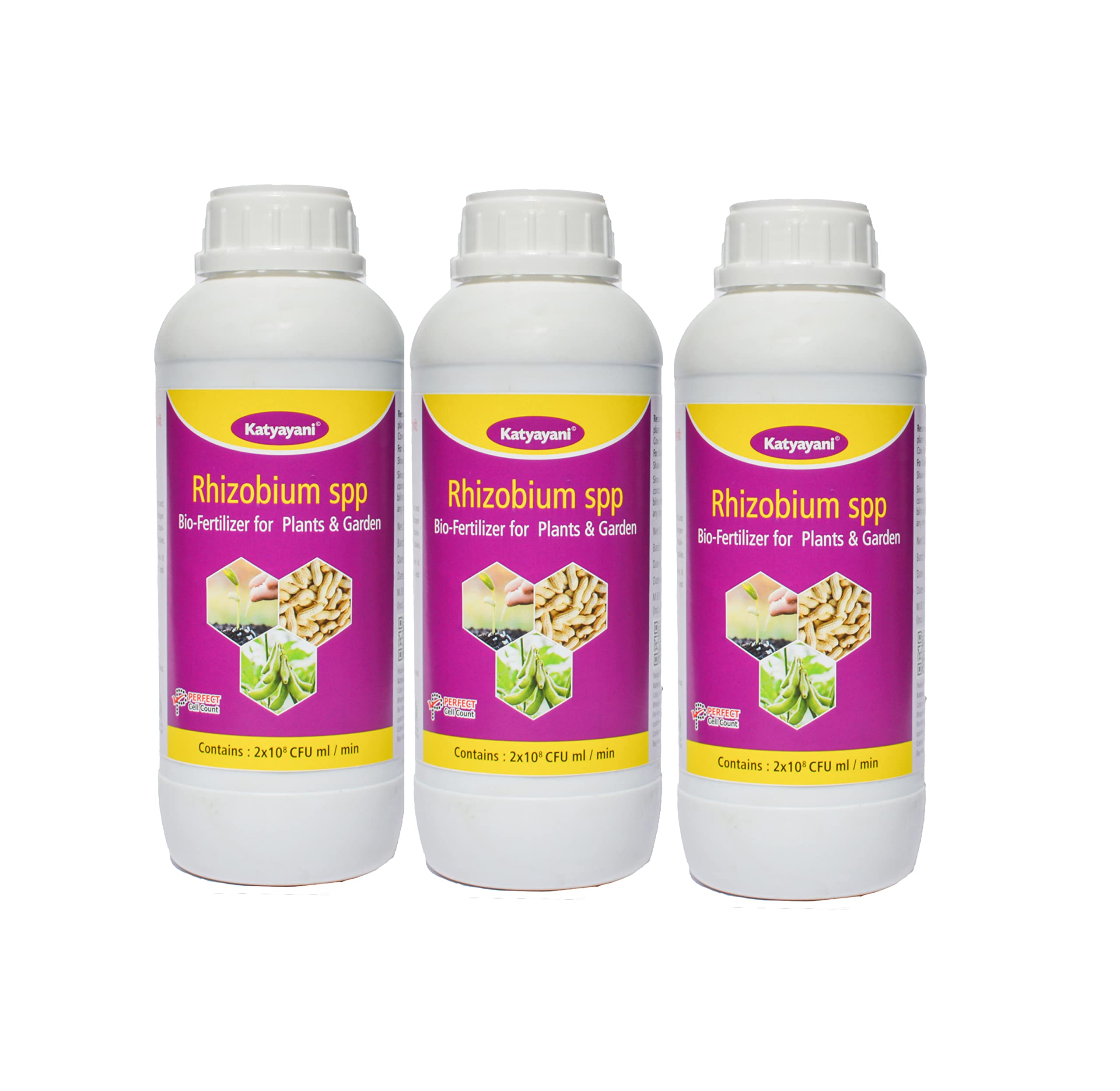 Organic Rhizobium Bio Fertilizer for Plants - 35oz Pack of 3 | All-Purpose Liquid Plant Food with 5x10^8 CFU/ml | Safe for Home Garden, Vegetables & Groundwater | Promotes Healthy Root Growth - Ideal for Indoor Plants, Lawns & Organic Farming