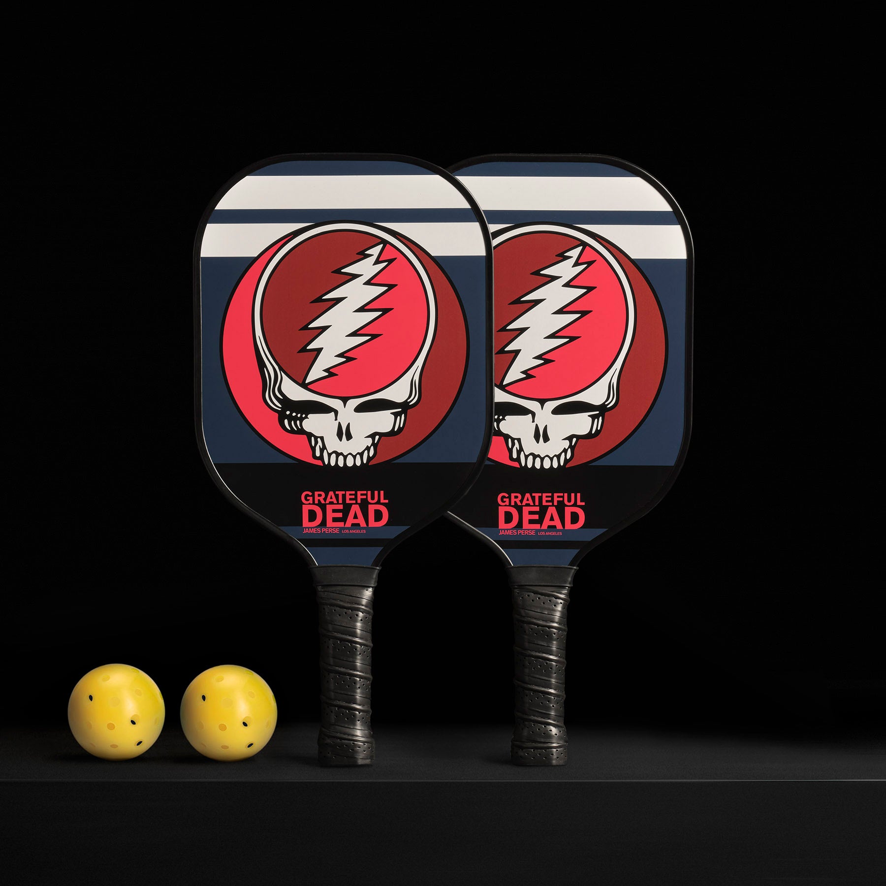 Premium Grateful Dead Pickleball Paddle Set with Mesh Carry Bag - Navy/Red | Official Licensed Gear for Fans | Perfect for Tournaments, Backyard Games & Gifting
