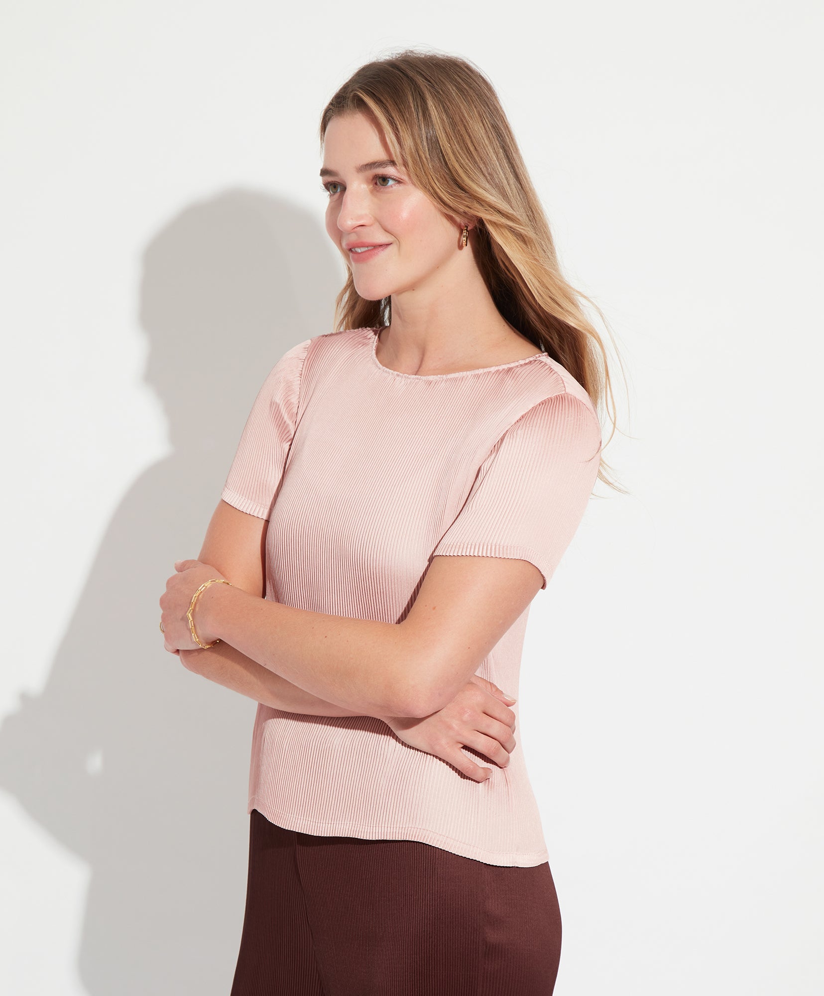 Chic Plisse Blouse for Women - Trendy Ruffled & Pleated Tops - Perfect for Office, Date Night & Casual Outings