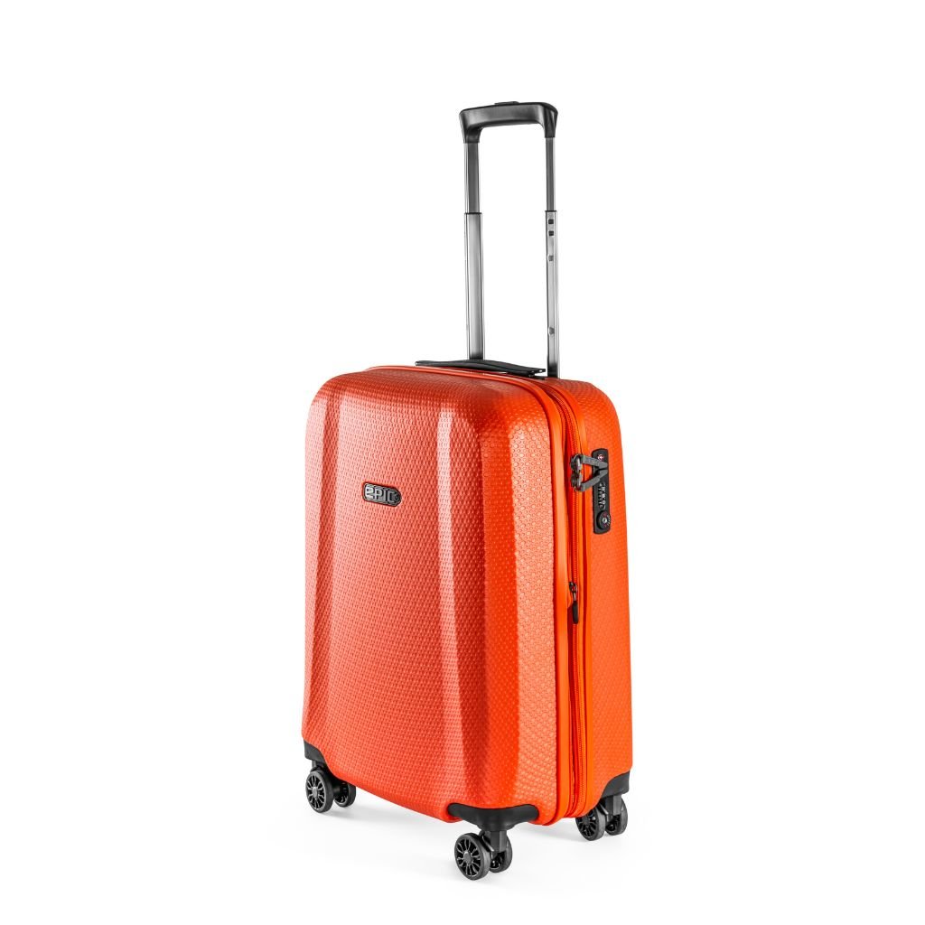 Epic GTO 5.0 55cm Lightweight Carry-On Suitcase in Neon Orange - Perfect for Air Travel & Weekend Getaways