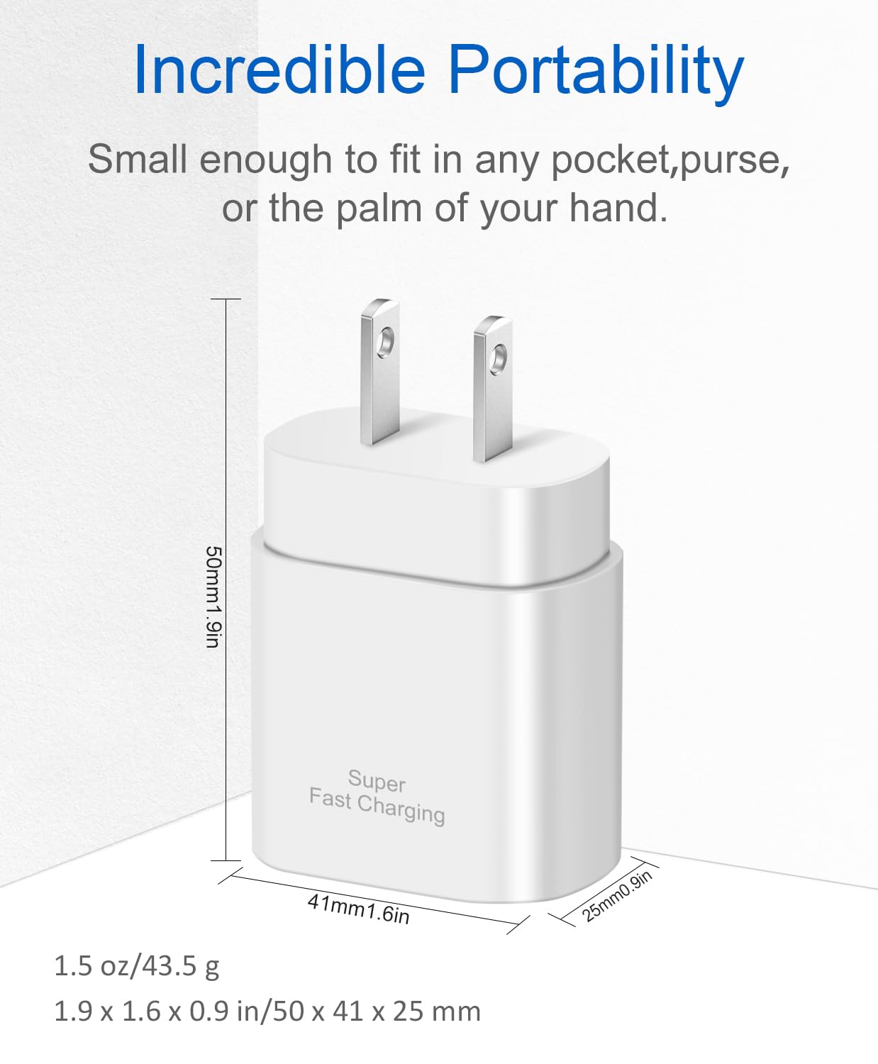 25W USB C Fast Charger - Super Fast Wall Charger with 6ft USB C to C Cable for Galaxy S24/S23/S22/S21/S20 Ultra/S10/S9 & Note 20/10/9 | Quick Charge for Home, Office & Travel