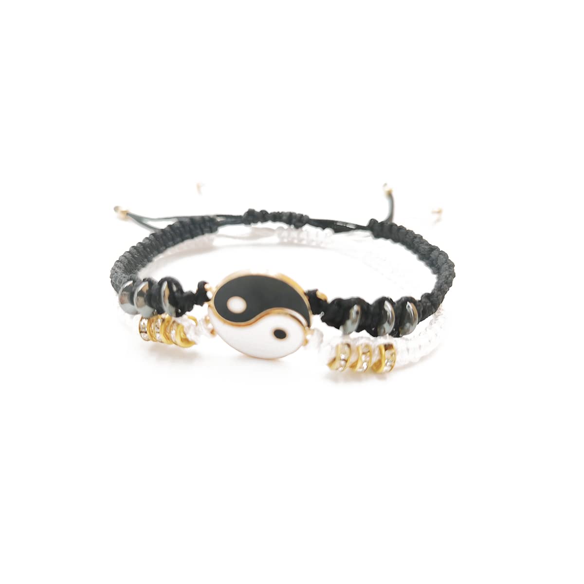 Yin Yang Dragon Handmade Woven Bracelet Set - Tai Chi Dragon Wax Rope Friendship Bracelets for Women, Men & Teens - Perfect for Yoga, Meditation & Spiritual Gifts