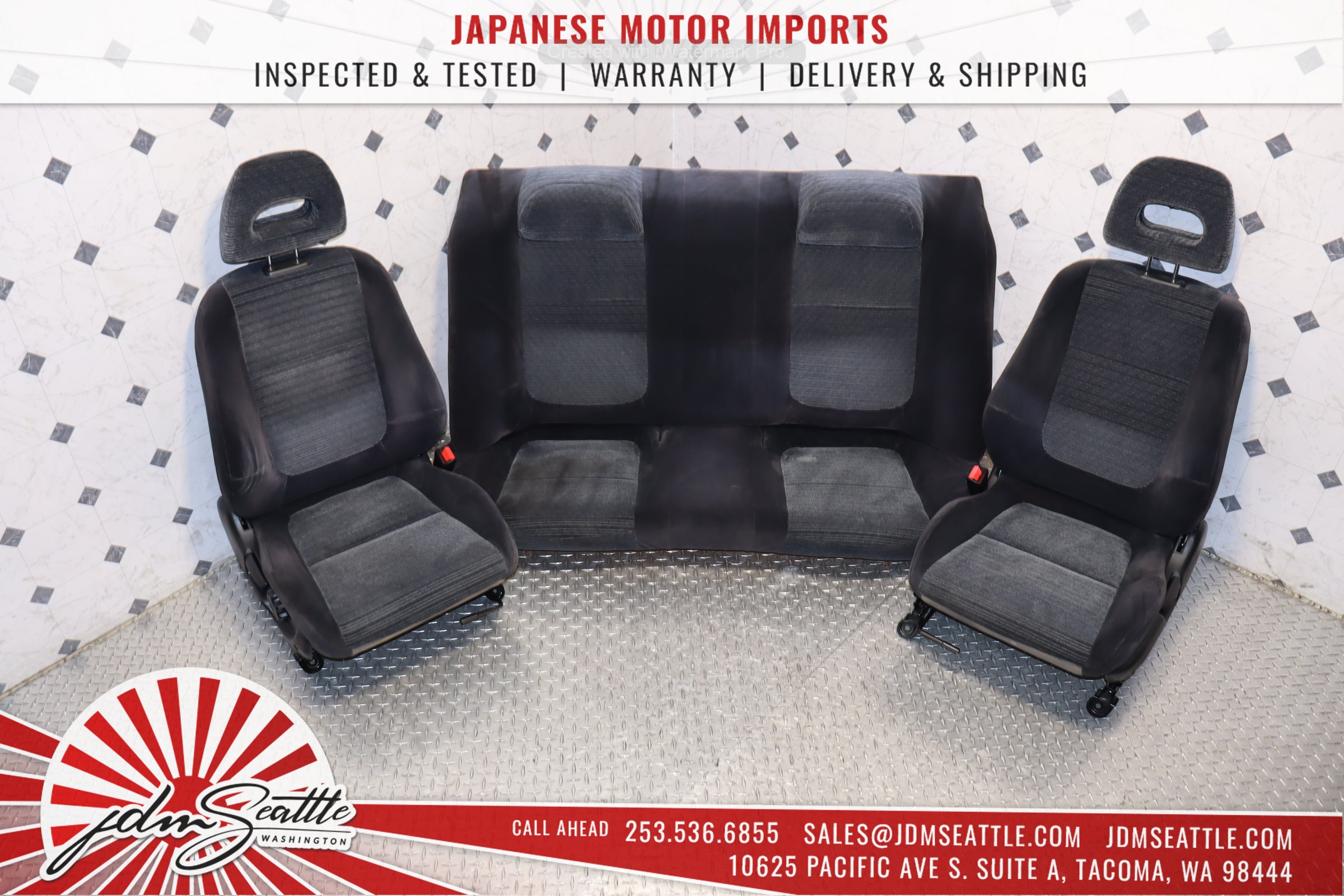 1993-2001 Honda Acura Integra DB6 OEM Front & Rear Cloth Seat Set - Perfect Replacement for Classic Car Restoration & Interior Upgrade