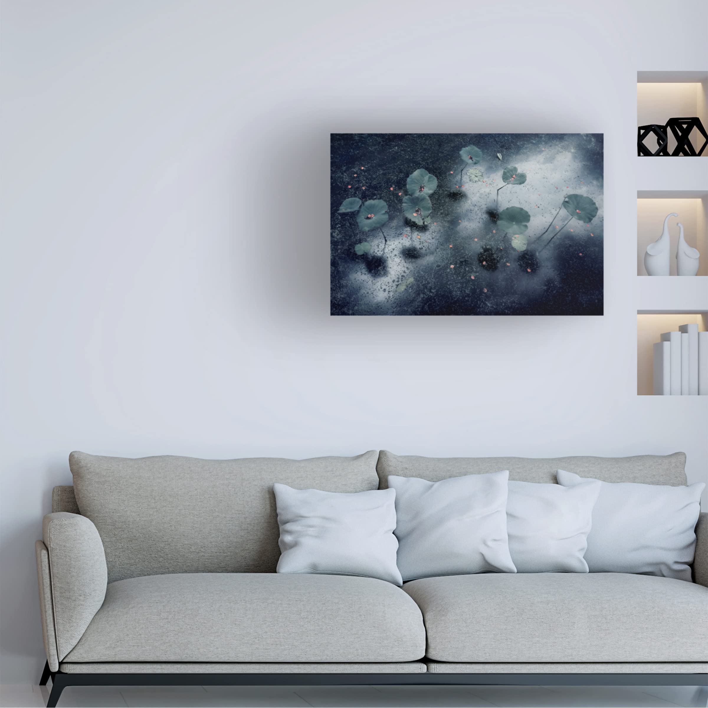Trademark Fine Art 'Plant In The Galaxy' Canvas Wall Art Print by Ekkachai Khemkum - Modern Space Themed Home Decor for Living Room, Bedroom & Office