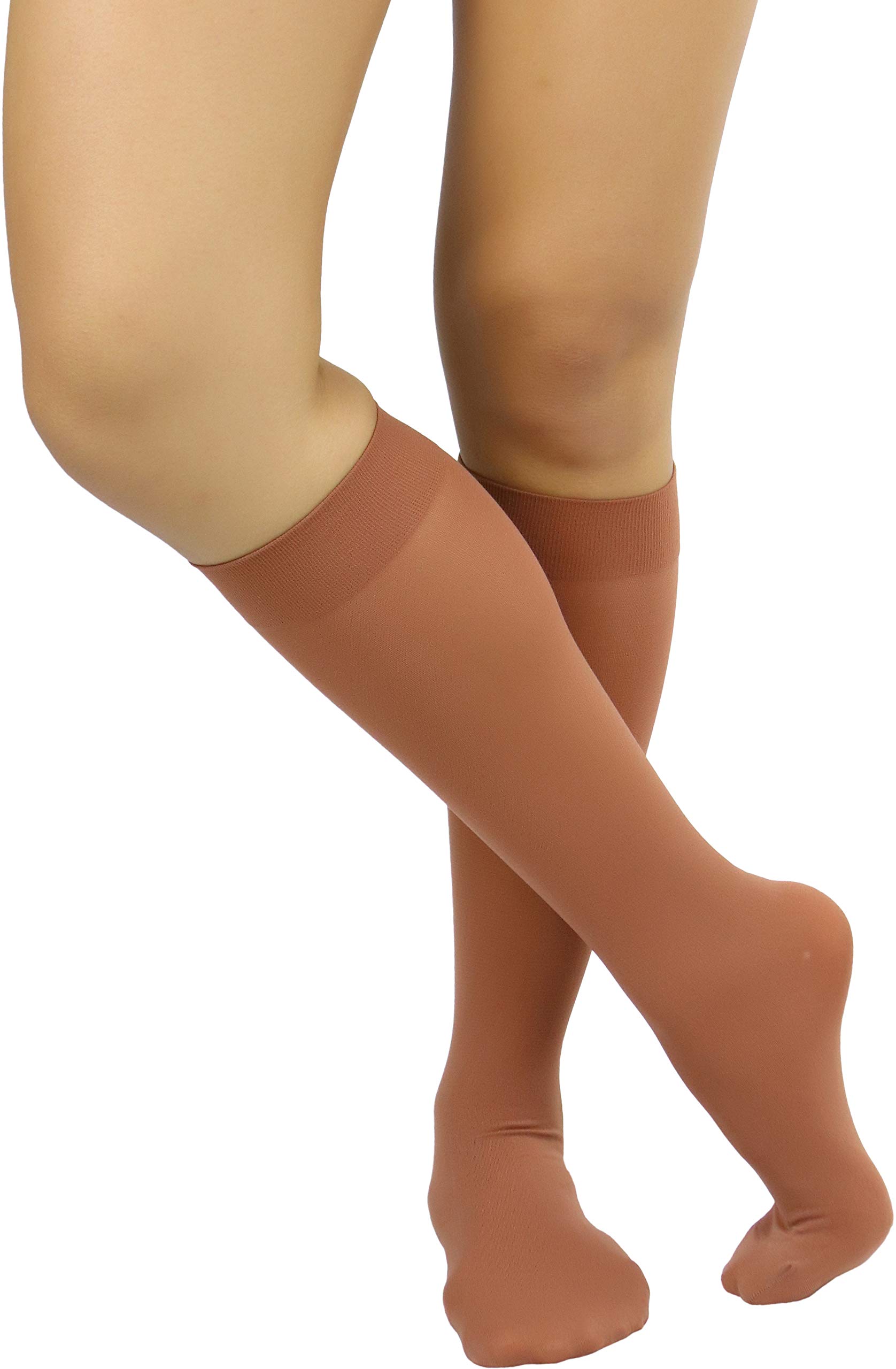 ToBeInStyle Women's Fashion Opaque Nylon Knee High Socks - Warm & Comfortable Winter Socks for Boots, Office Wear & Casual Outfits