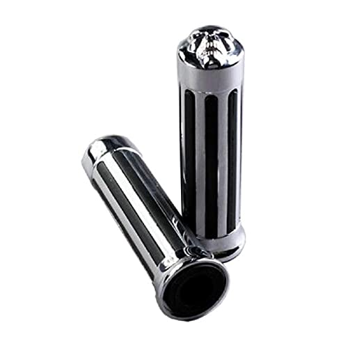Occus Grips 2PCS Metal Skull Motorcycle Handlebar Grips - Non-Slip Hand Grips for Cruisers & Bikes - Skull Style Motorbike Accessories - Perfect for Long Rides & Custom Bike Builds