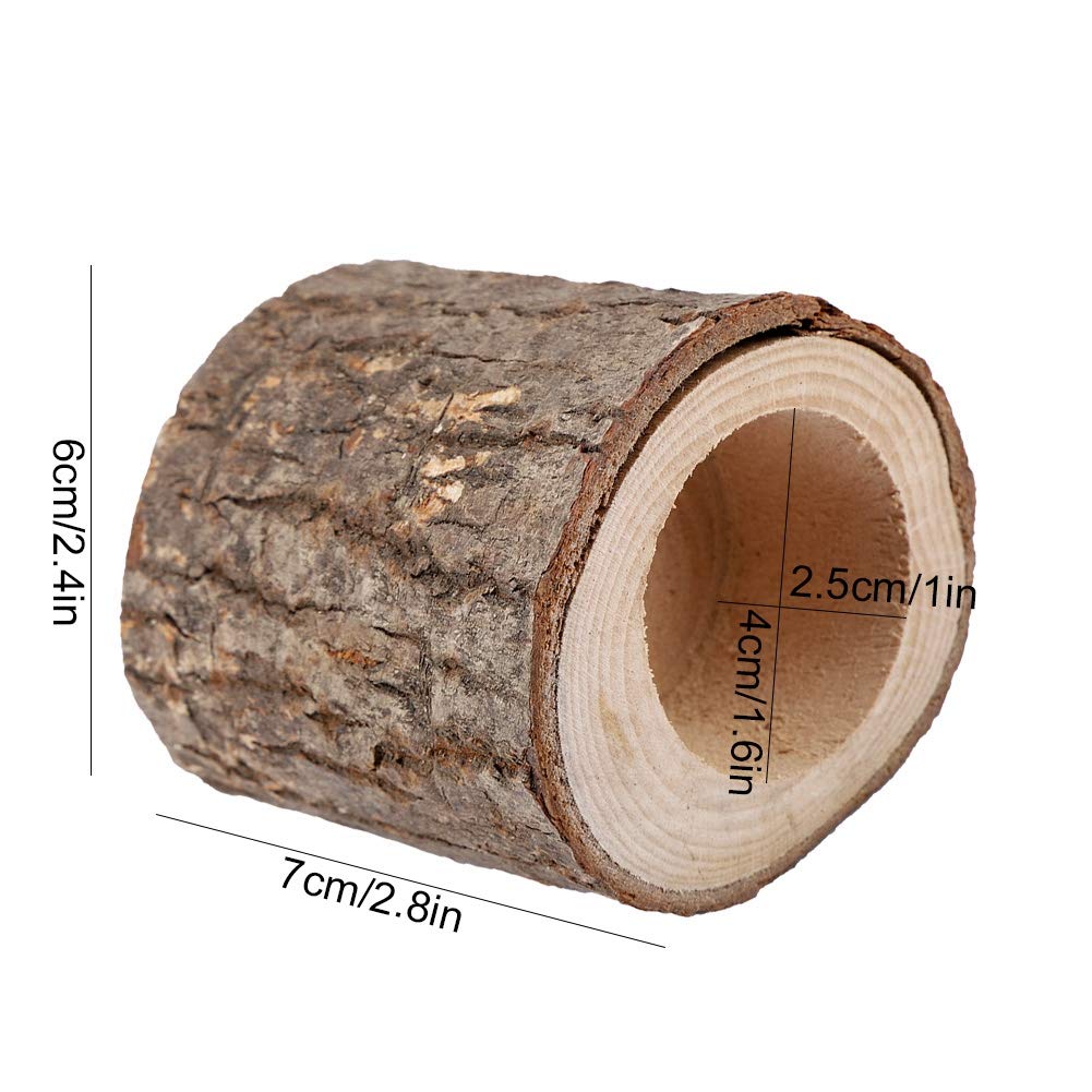 Wooden Timber Pile Candle Holder - Flameless LED Candlestick Stand with Log Flower Pot Decor (Tall) - Perfect for Rustic Home Decor, Wedding Centerpieces & Cozy Fireplace Ambiance