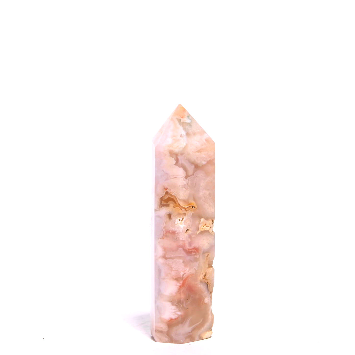 Healing Flower Agate Crystal Point - Natural Stone for Meditation, Reiki, and Energy Work - Perfect for Home Decor, Yoga Spaces, and Spiritual Practices