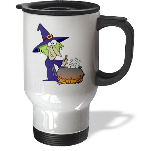 3D Rose Witch's Brew Halloween Cartoon Travel Mug - 14 oz Insulated Coffee Cup for Halloween Party, Office, Camping & Outdoor Use