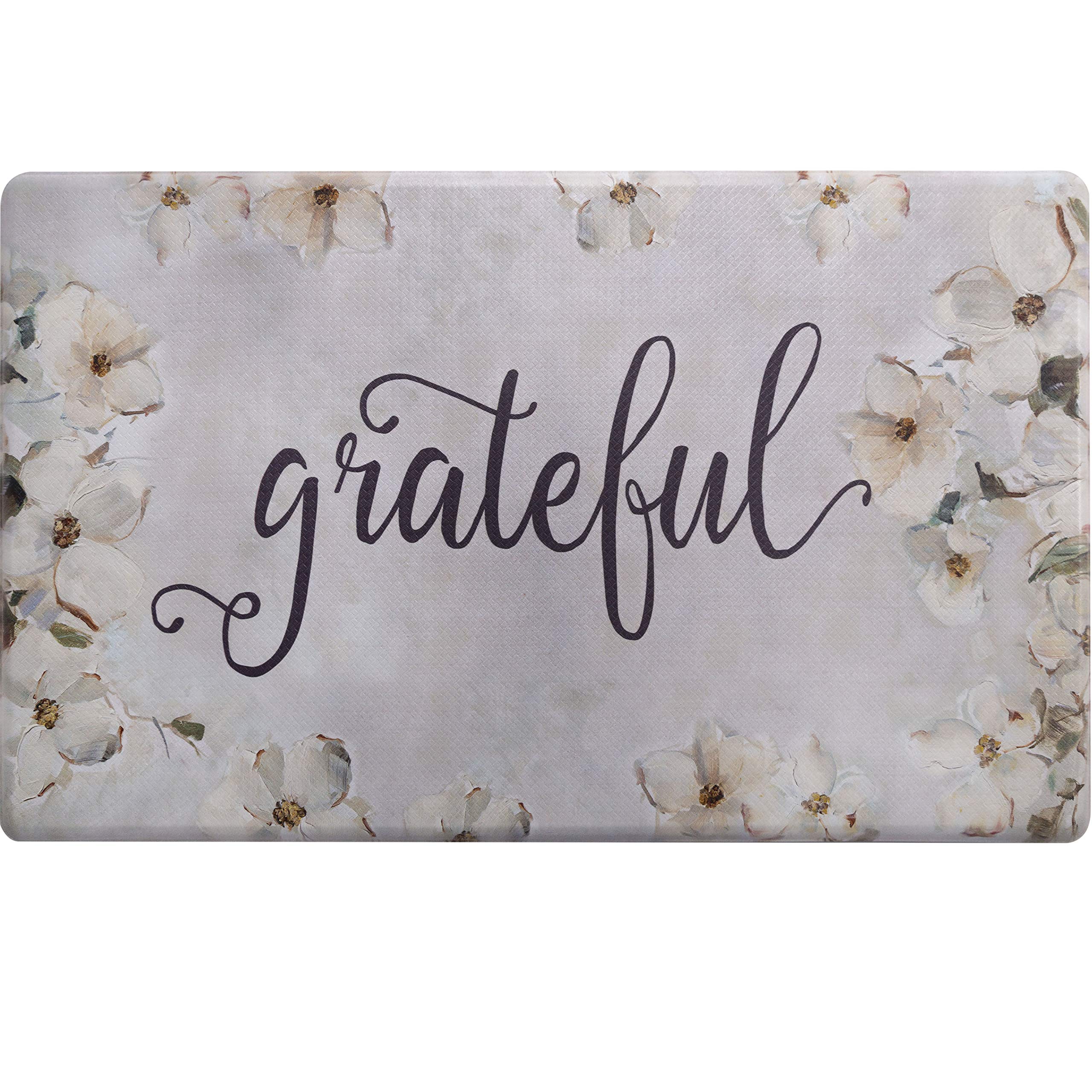 SoHome Anti-Fatigue Kitchen Floor Mat - Floral Design, Stain-Resistant & Easy to Clean, 1/2 Inch Thick Comfort Mat (18
