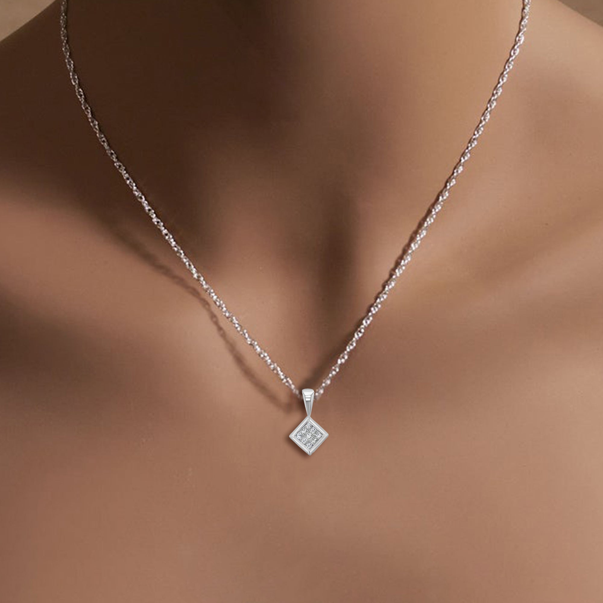 0.50cttw Princess Cut Diamond Pendant in 14k Yellow Gold - Elegant Necklace for Women, Perfect Gift for Anniversary, Valentine's Day & Special Occasions