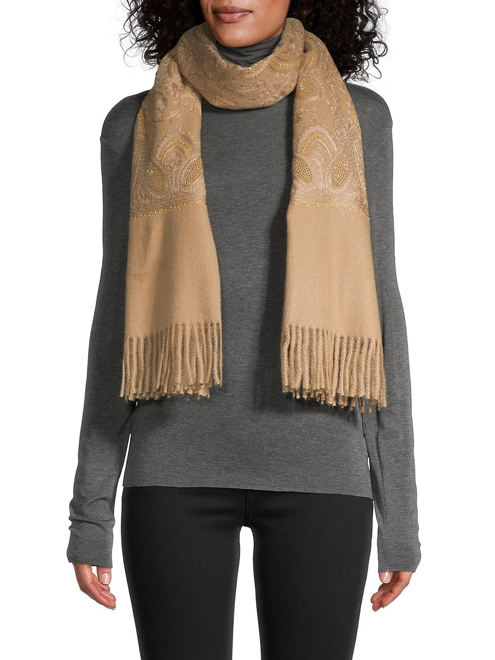 Elegant Reversible Embroidered Scarf for Women - Shimmering Fashion Accessory for Fall & Winter Outfits, Parties and Special Occasions