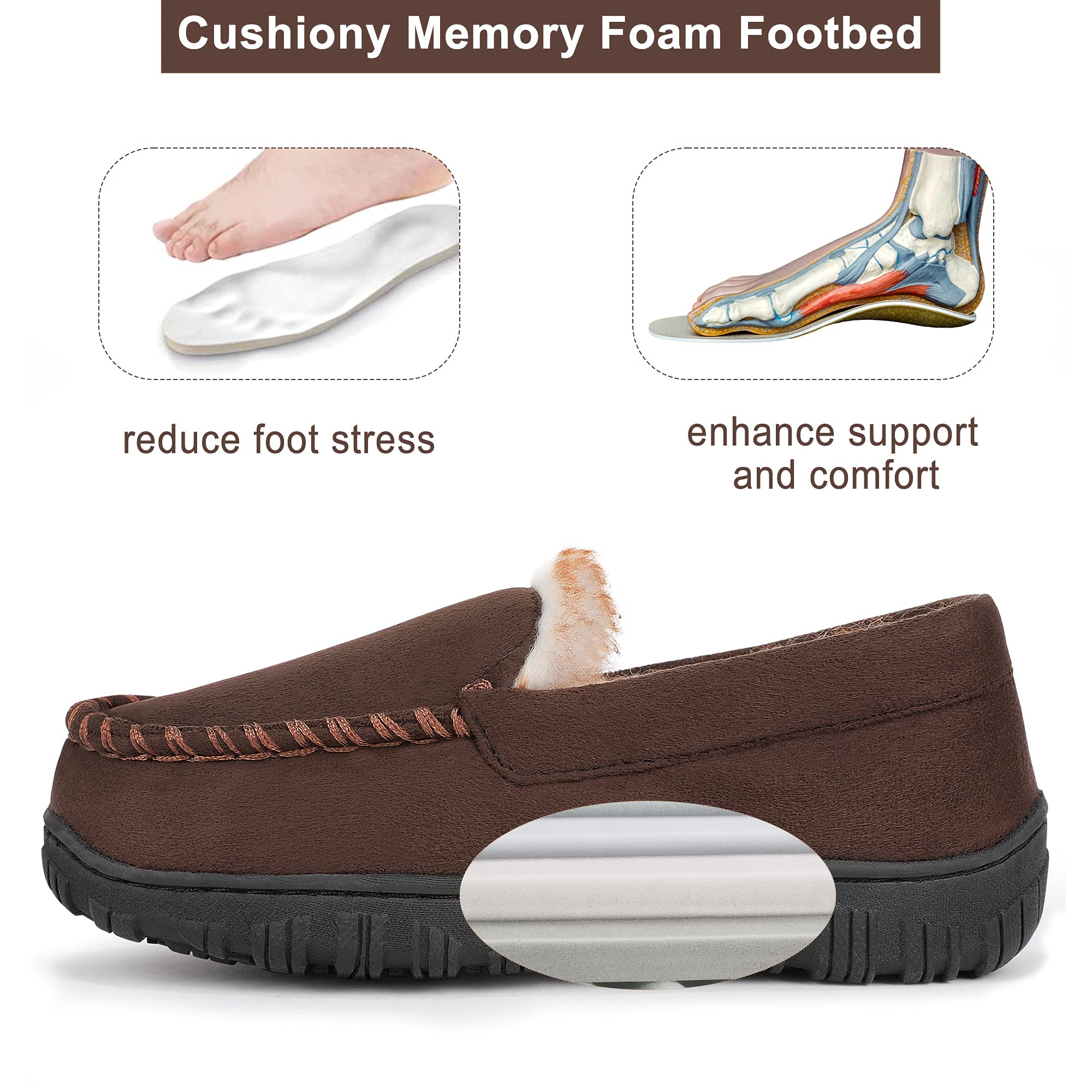 **Boys & Girls Memory Foam Moccasin Slippers - Non-Slip Indoor/Outdoor House Shoes for Kids - Perfect for Home, School & Playtime**