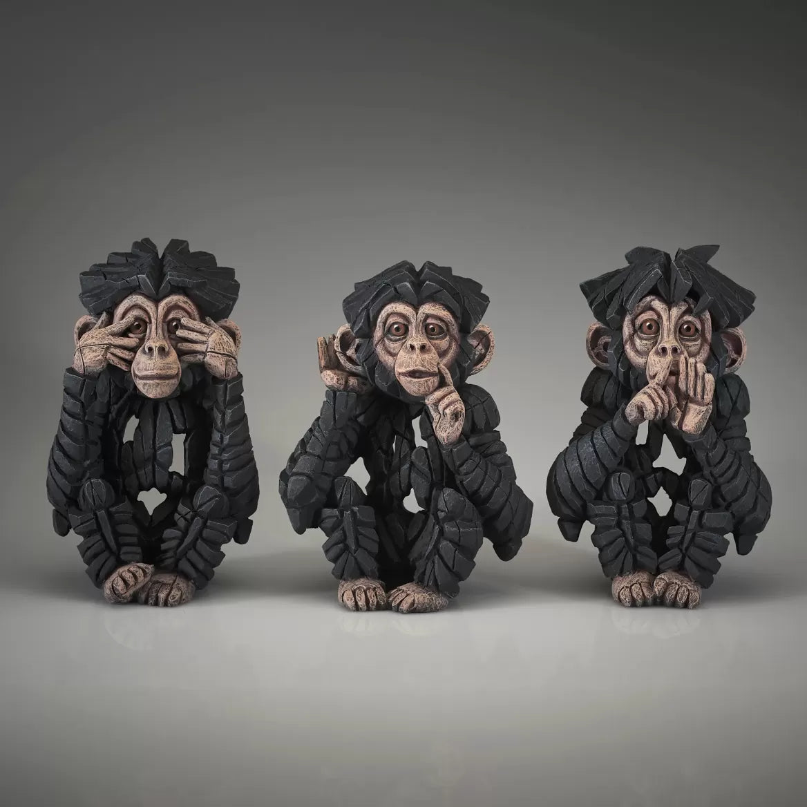 Edge Sculpture Baby Chimpanzee See No Evil Statue - Handcrafted Home Decor for Living Room, Office & Garden