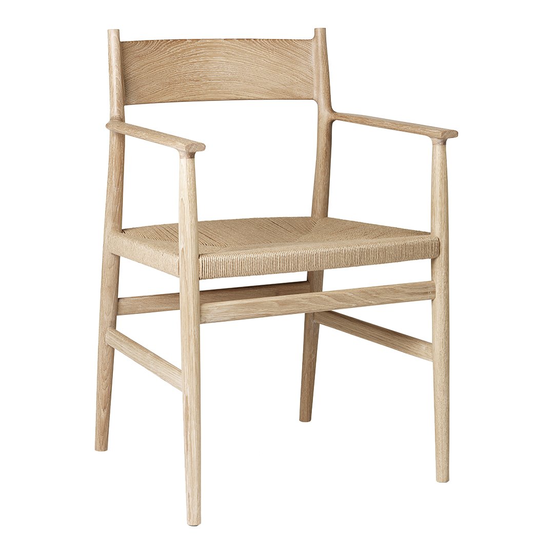 Arv Dining Armchair with Paper Cord Seat - Modern Woven Rattan Chair for Kitchen, Dining Room & Patio - Comfortable & Stylish Home Furniture